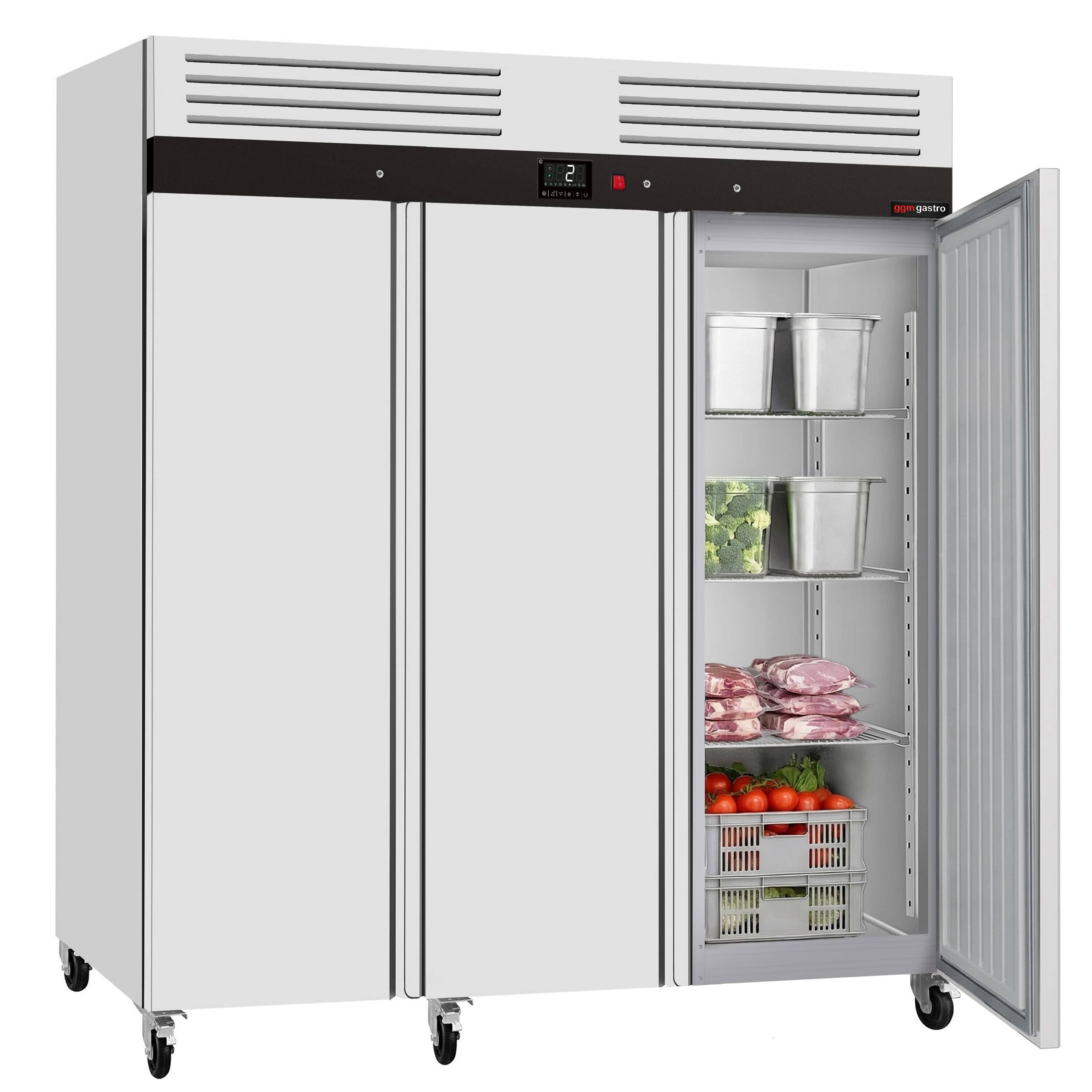 Frigider din oțel inoxidabil ECO – 1590 litri – cu 3 uși din oțel inoxidabil – interiorul ușii din plastic — 5