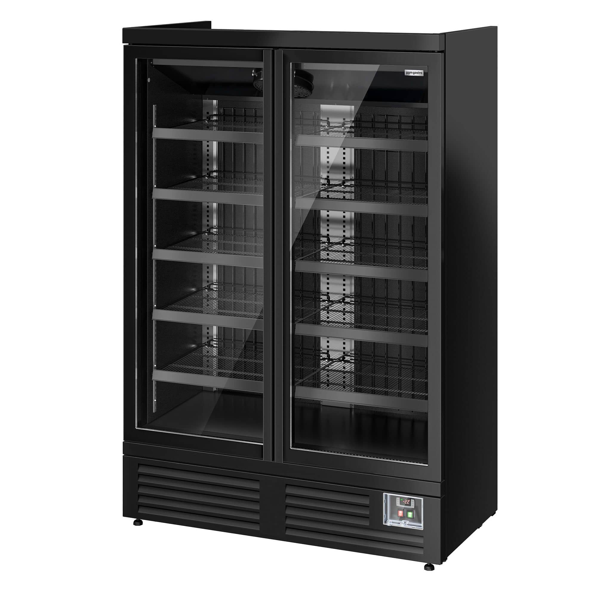 Vitrină congelatoare de perete – 1310 mm – 991 litri – cu 2 uși batante cu geam dublu și 5 rafturi — 8