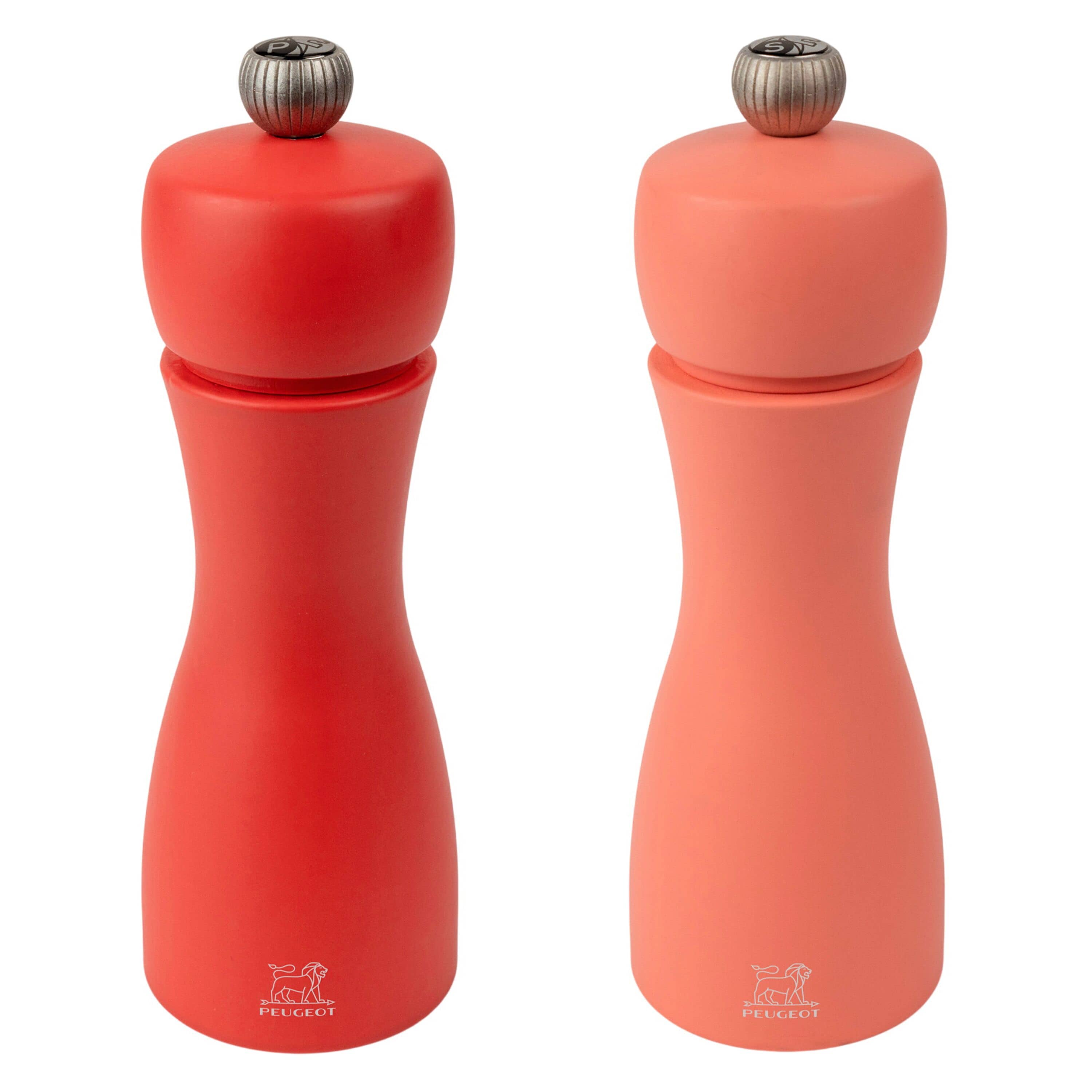 (6 bucăți) PEUGEOT | TAHITI FEUER - Râșniță pentru sare și piper - Lemn - Roșu - Înălțime: 150 mm — 4