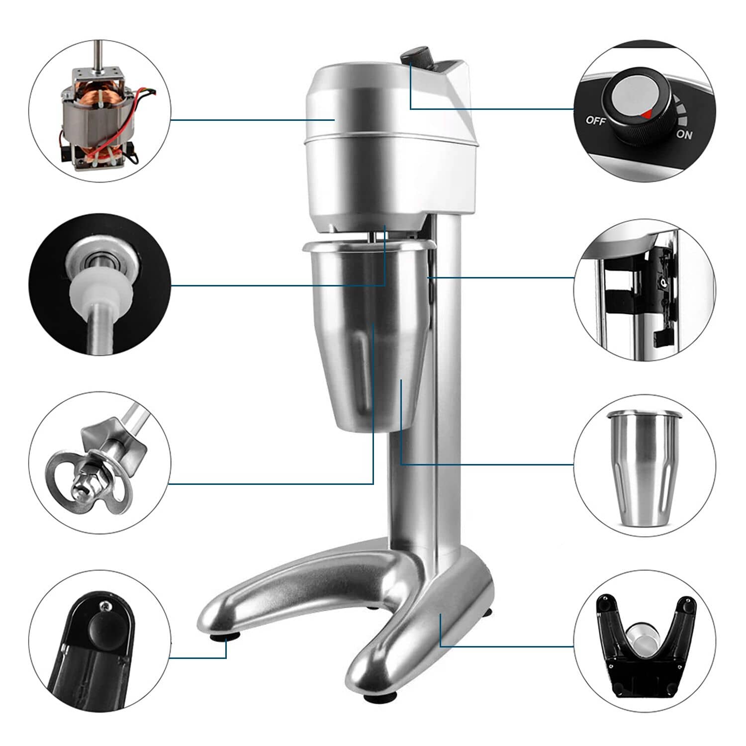 Mixer frappe ECO - cu 1 pahar - 1 litru - 300 W - Reglare continuă — 10