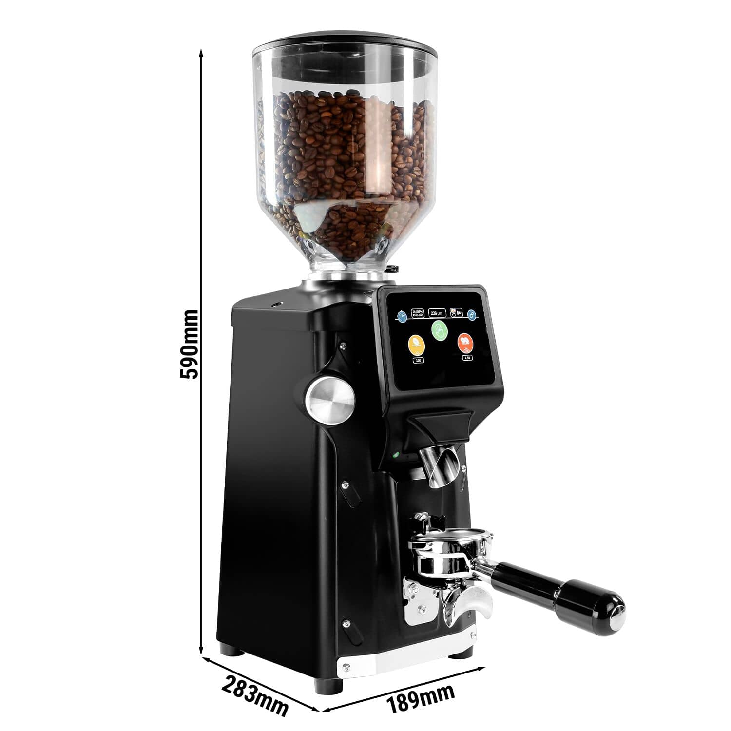 Râșniță de cafea – 1,2 kg – cu sistem de răcire – disc de măcinare plat cu diametrul de 75 mm – recunoaștere automată a portfiltrului – negru — 3