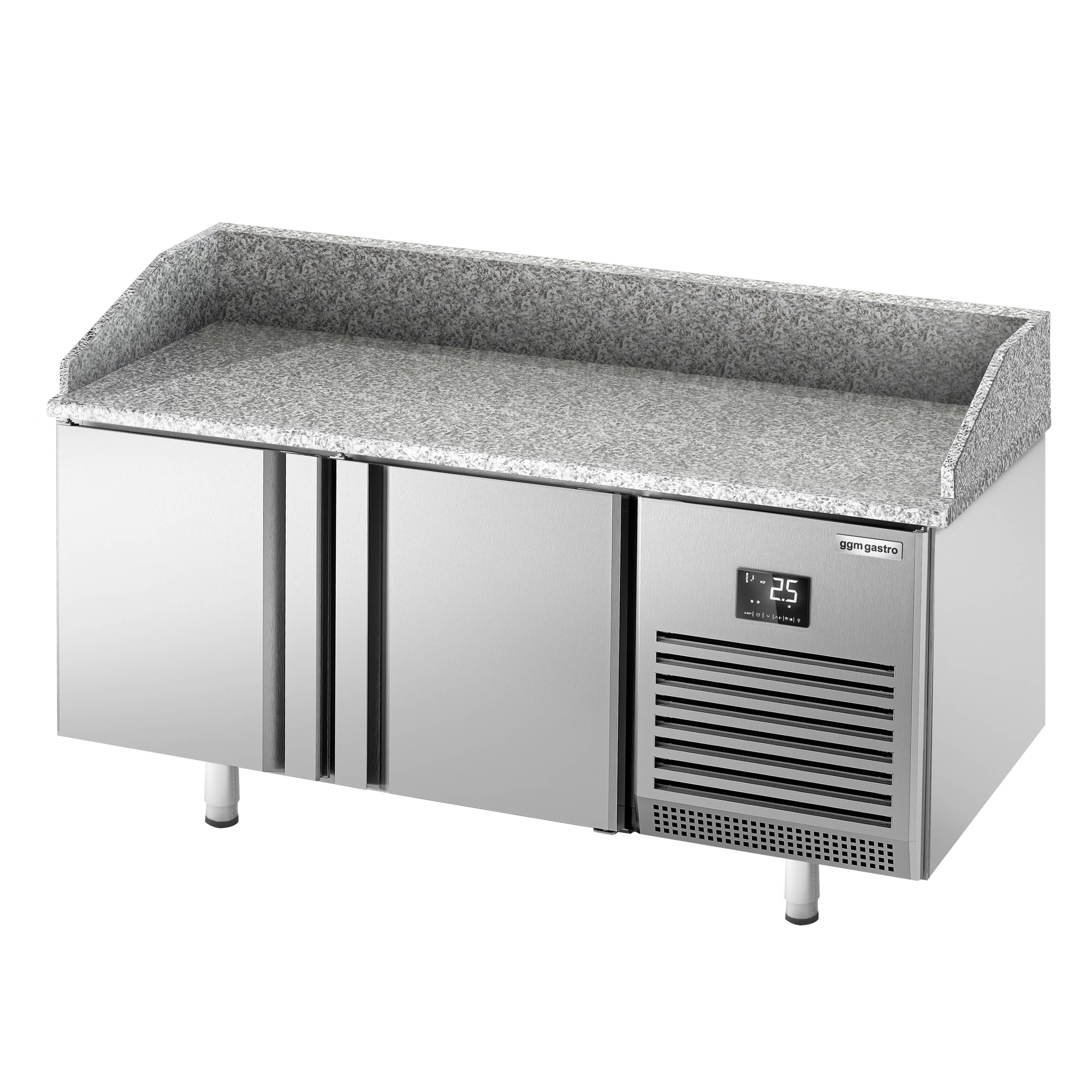 Masă frigorifică pentru preparare pizza PREMIUM PLUS - cu blat din granit - 1738x800 mm - cu 2 uși — 6
