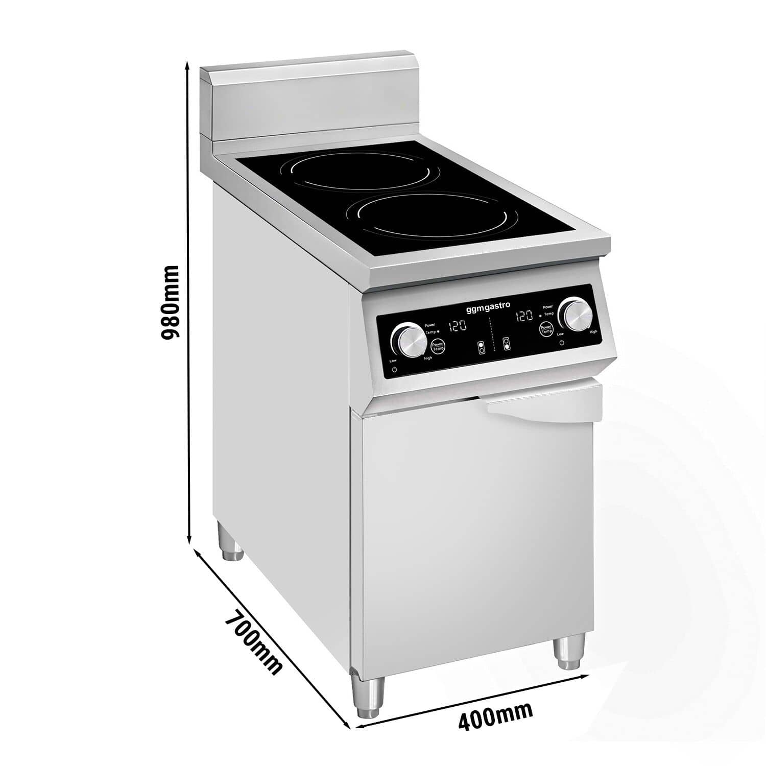 Mașină de gătit / Aragaz cu inducție - seria 700 - 400x700x(H)980 mm - 10 kW - 2 zone de inducție — 3