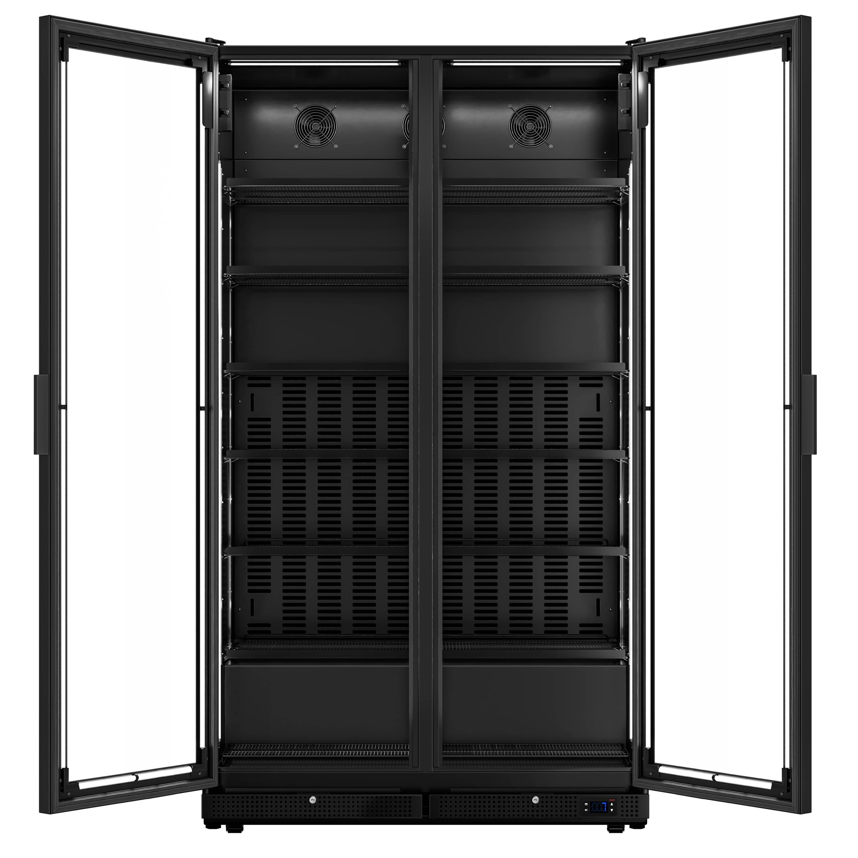 Frigider pentru băuturi – 1230 litri – design fără ramă – cu 2 uși din sticlă — 7