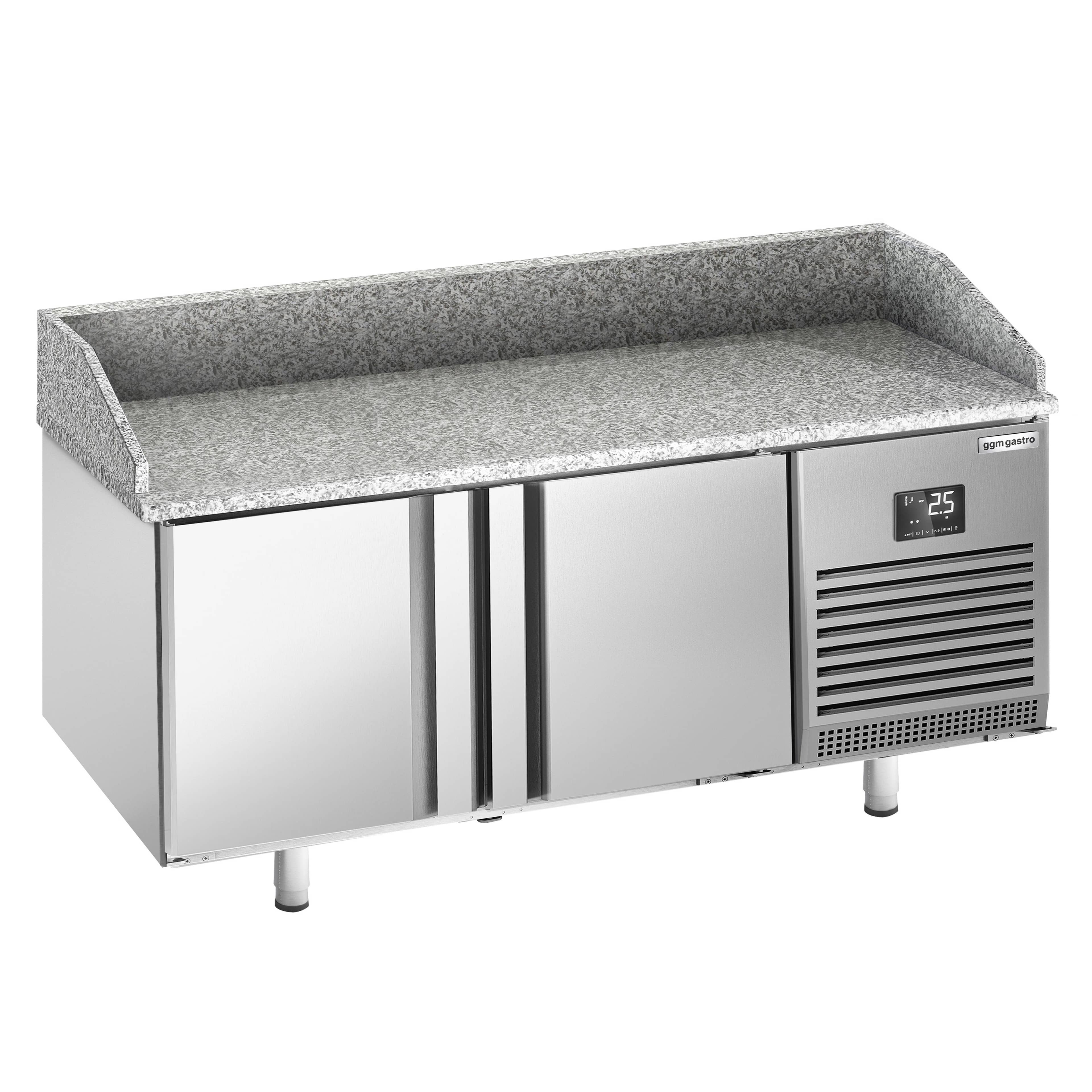 Masă frigorifică pentru preparare pizza PREMIUM PLUS - cu blat din granit - 1738x800 mm - cu 2 uși — 4