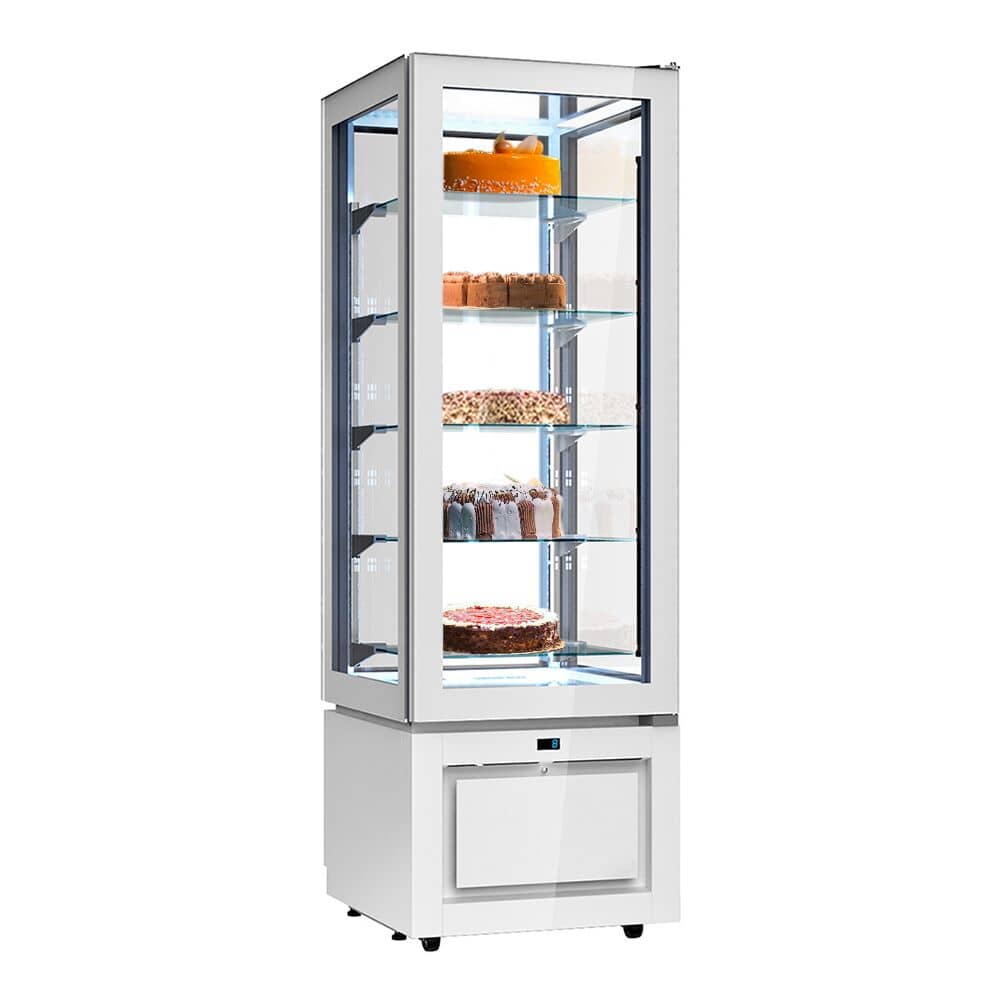 Vitrină panoramică - pentru băuturi - 324 litri - 600 mm - 1 ușă din sticlă - geam drept - cu 1 raft - iluminare LED - alb — 2