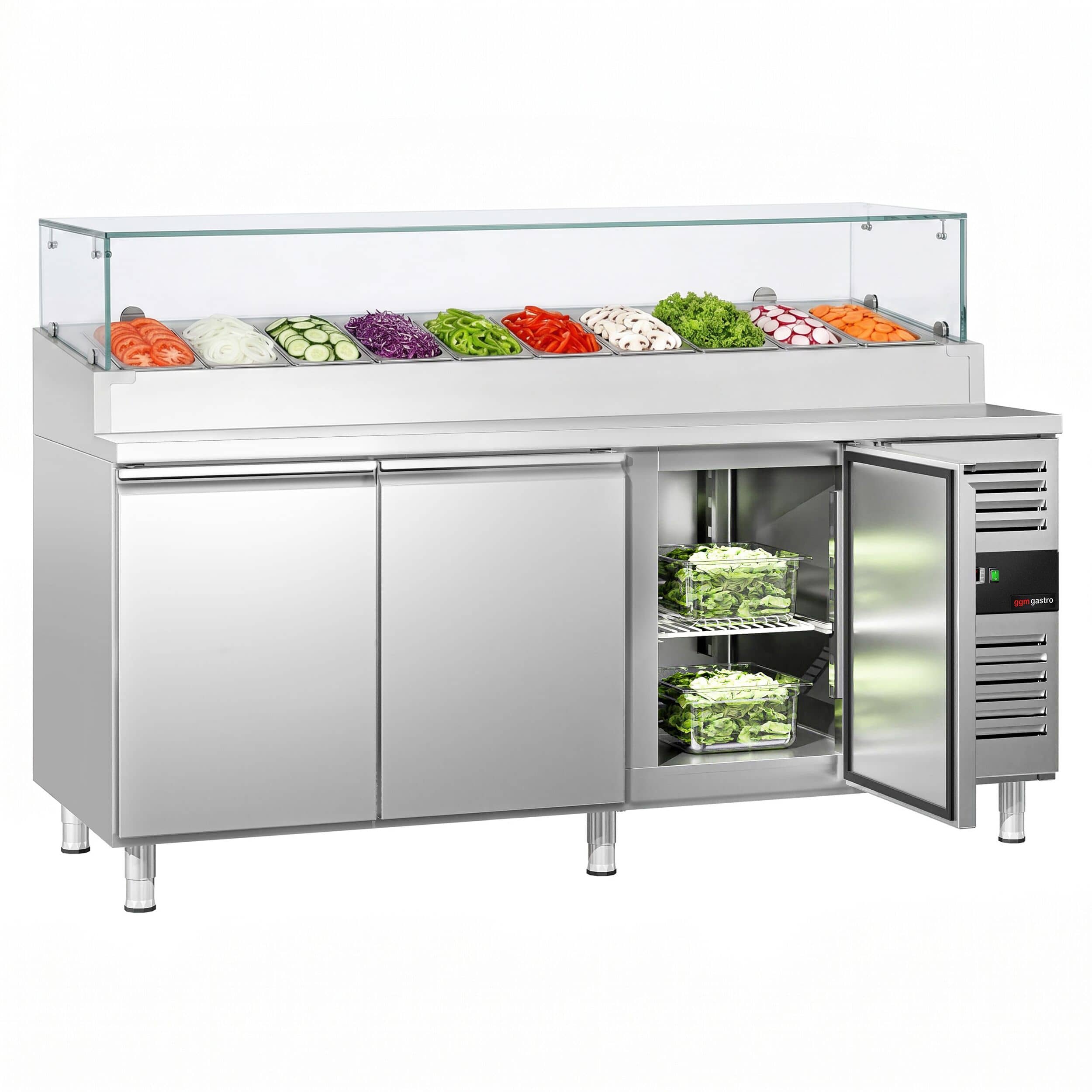 Saladetă PREMIUM - 2020x800 mm - 3 uși - pentru 10x GN 1/3 — 2