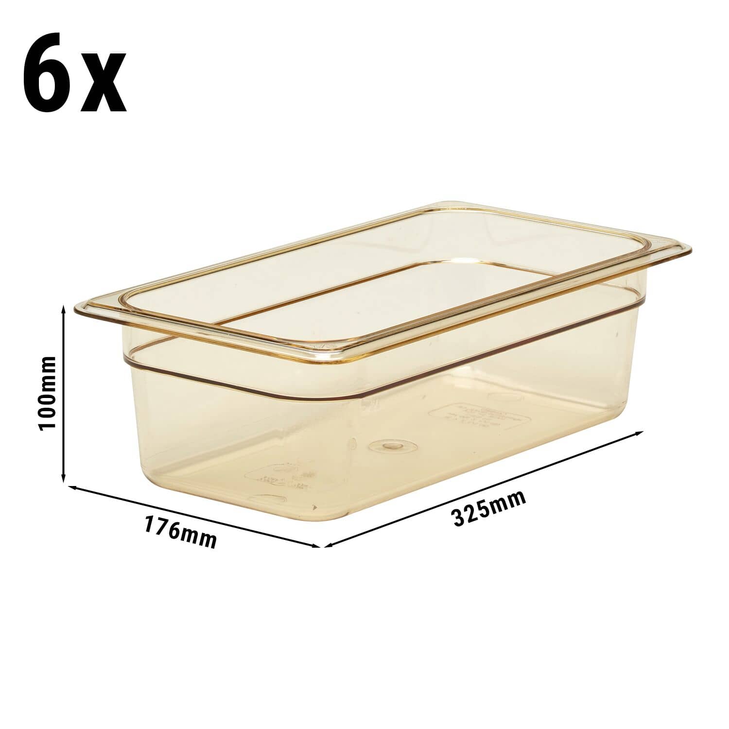 (6 bucăți) CAMBRO | H-PAN™ Recipiente GN rezistente la căldură 1/3 - Chihlimbar - Adâncime 100 mm — 3
