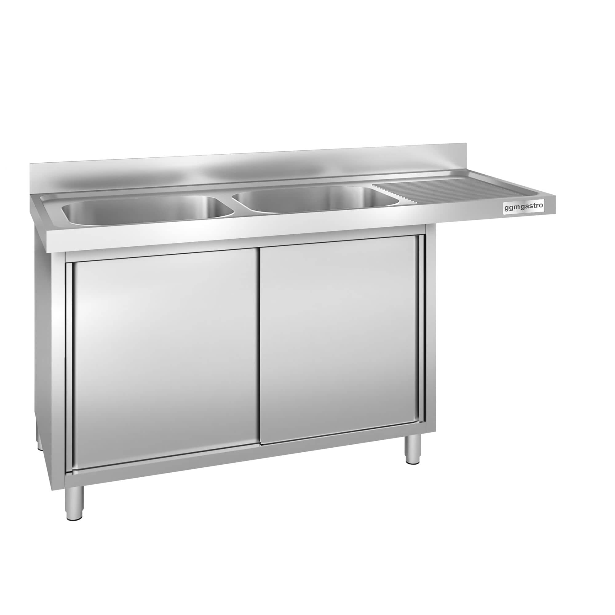 Chiuvetă tip dulap pentru mașină de spălat vase - 1800x700 mm - cu 2 cuve stânga — 2