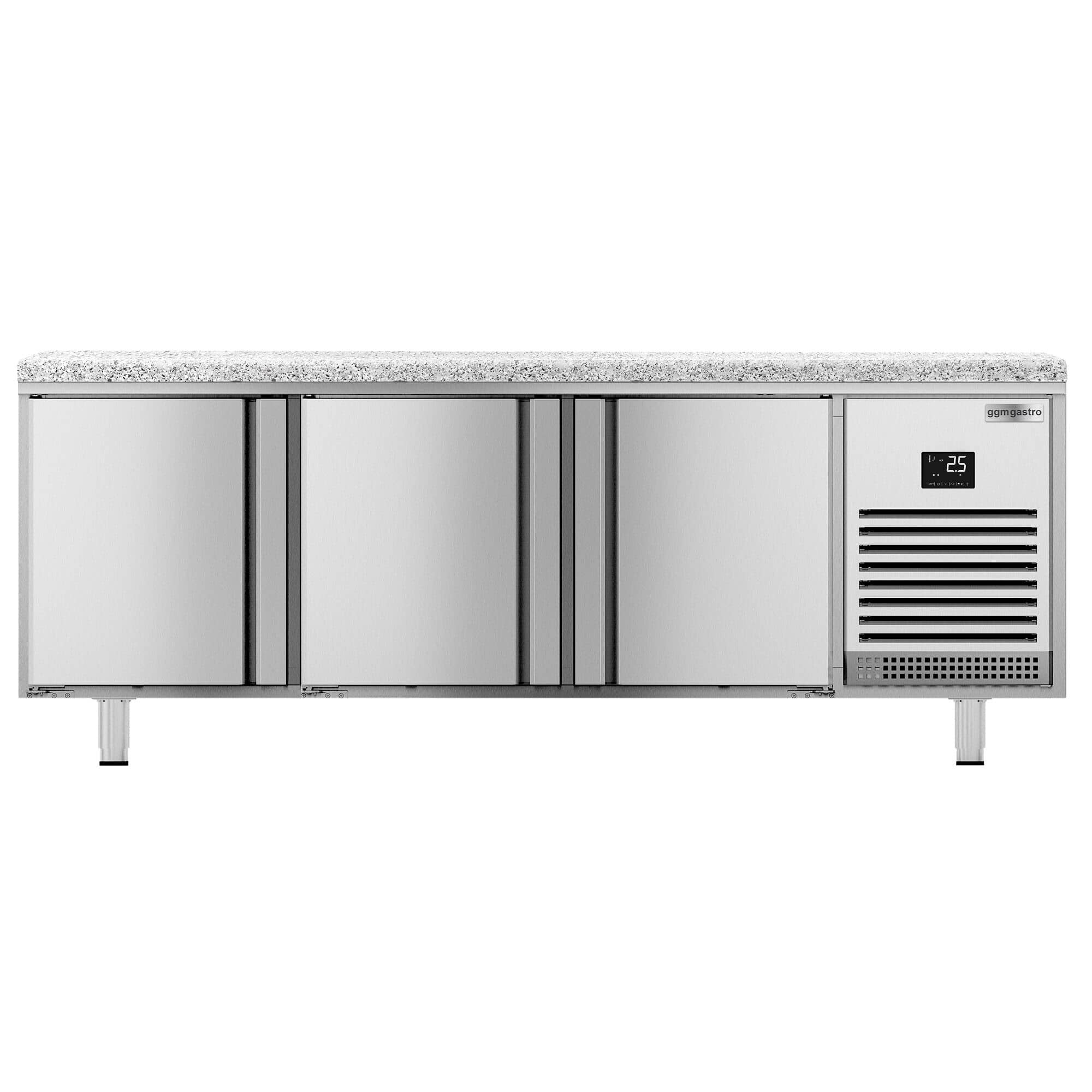 Masă frigorifică panificație Premium PLUS – 2185 x 800 mm – cu gaură de trecere – blat din granit — 7