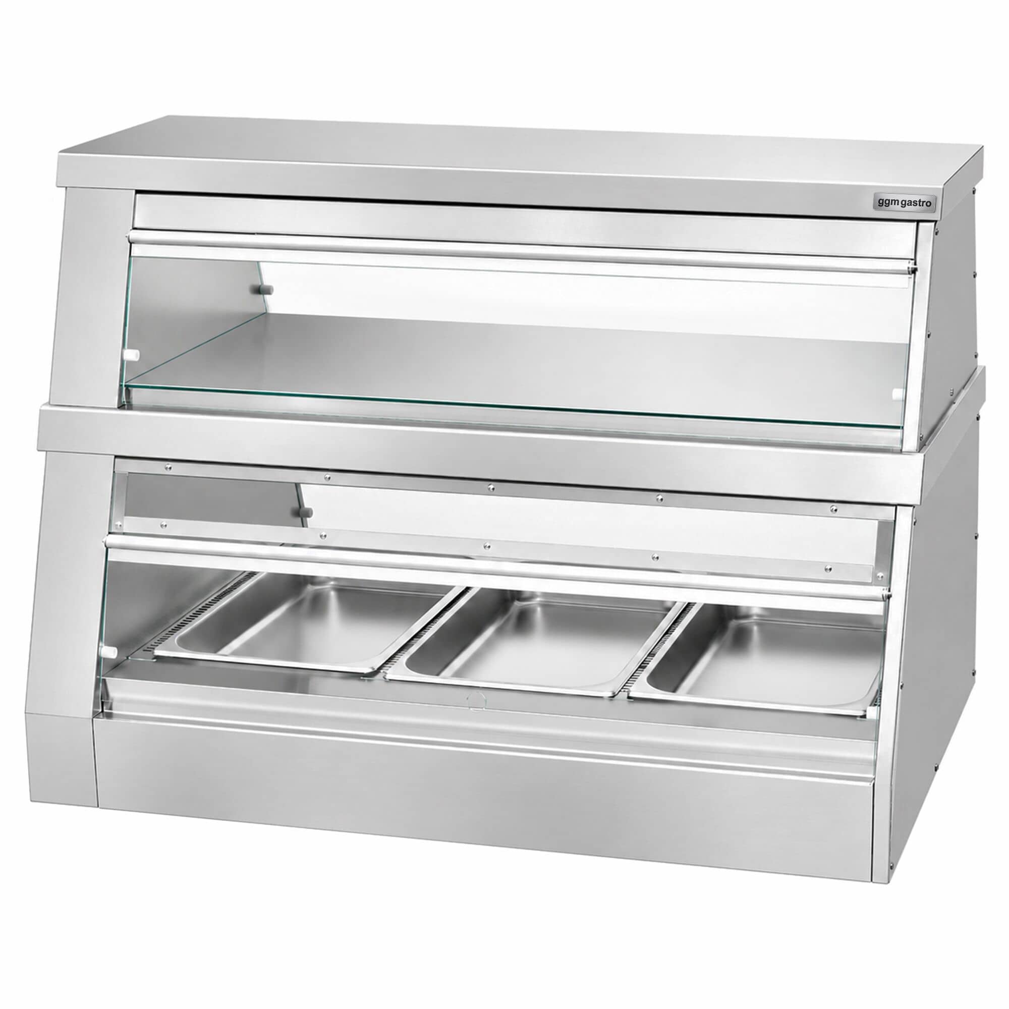 Vitrină de menținere a căldurii – 1200 mm – 3,5 kW – pentru 3 tăvi GN 1/1 – 2 rafturi – cu comandă separată — 5