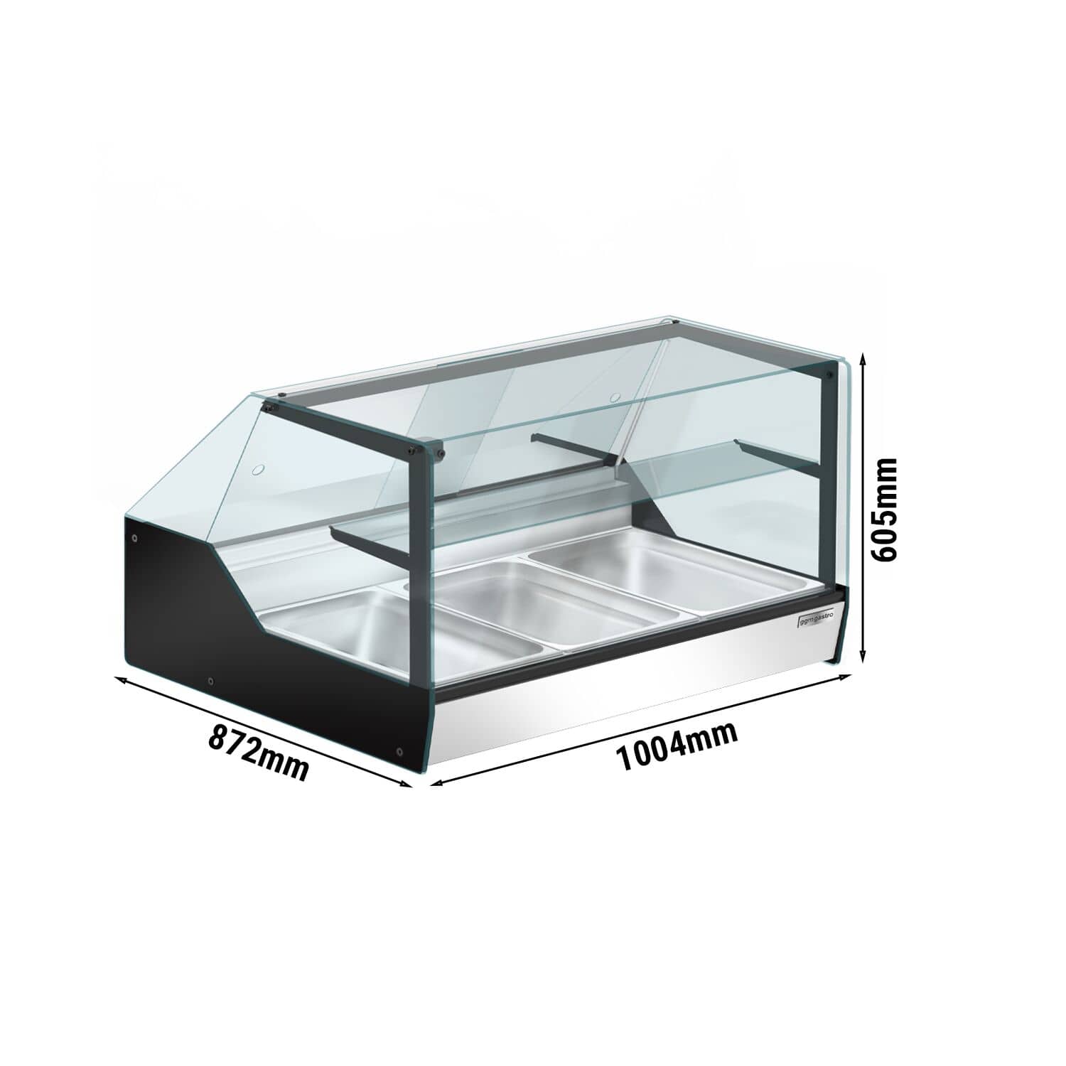 Vitrină de menținere a căldurii – 1000 mm – 400 W – 3 x GN 1/1 — 3
