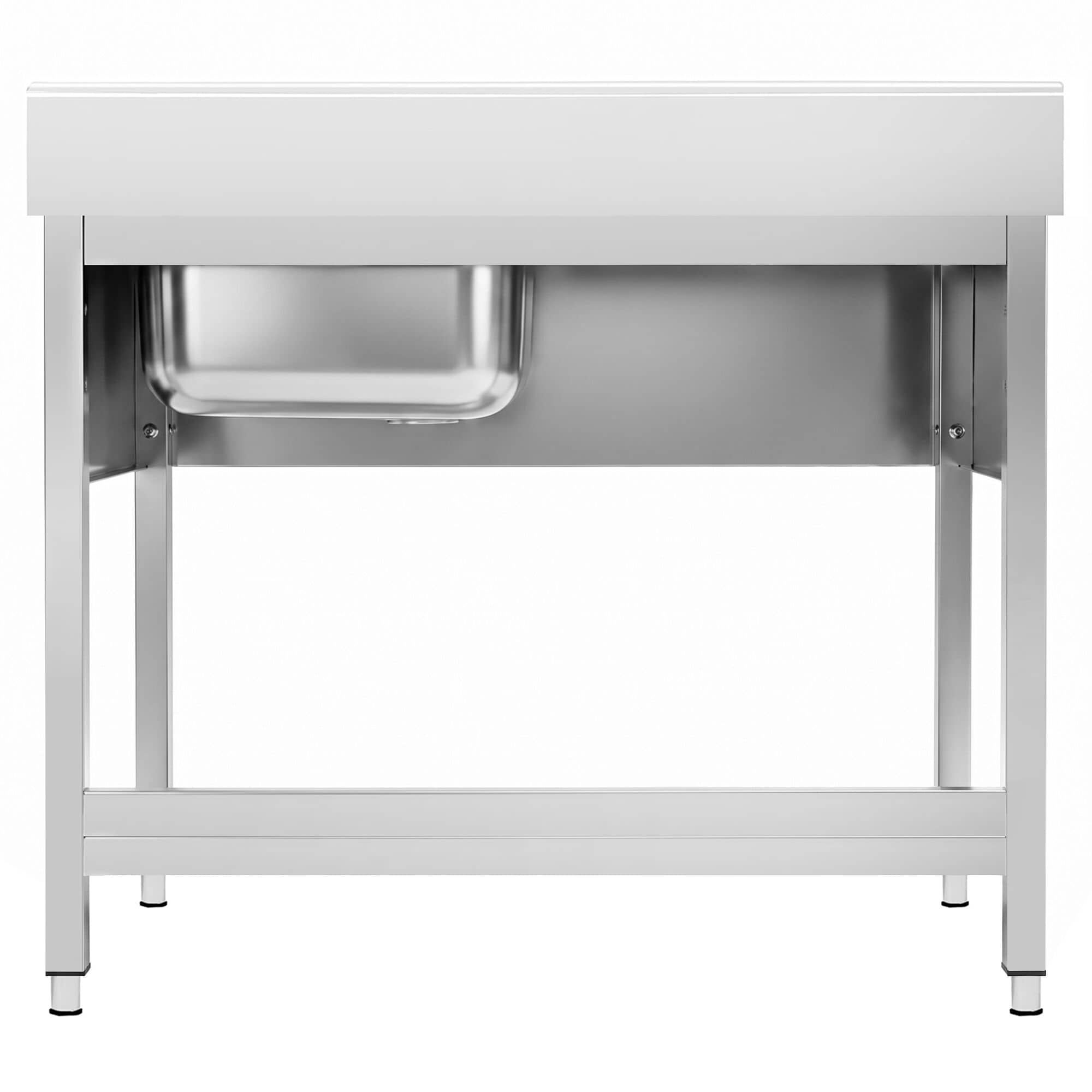 Chiuvetă profesională PREMIUM - 1000x600 mm - cu poliță inferioară - cu 1 cuvă - cuva pe dreapta — 6