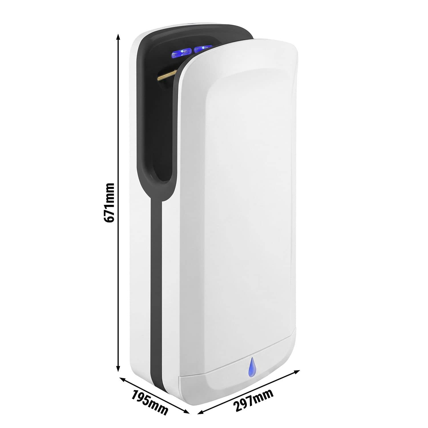 Uscător de mâini cu senzor și lampă UV – alb — 3