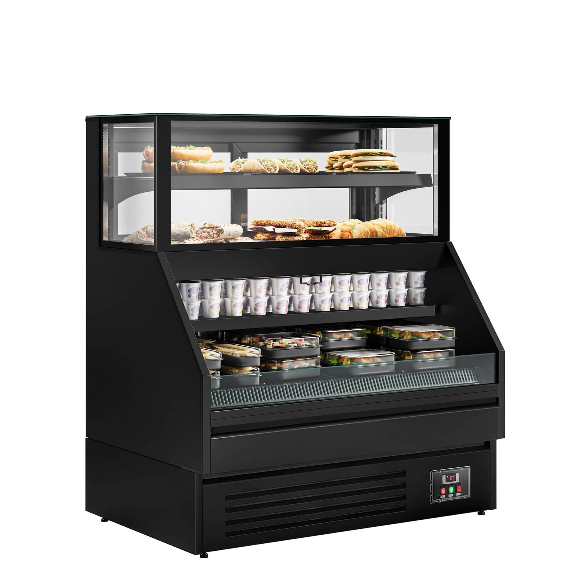 Vitrină frigorifică Helsinki - 1200x800 mm - 199 L - culoare negru - uși glisante (din sticlă) - cu 4 rafturi — 2