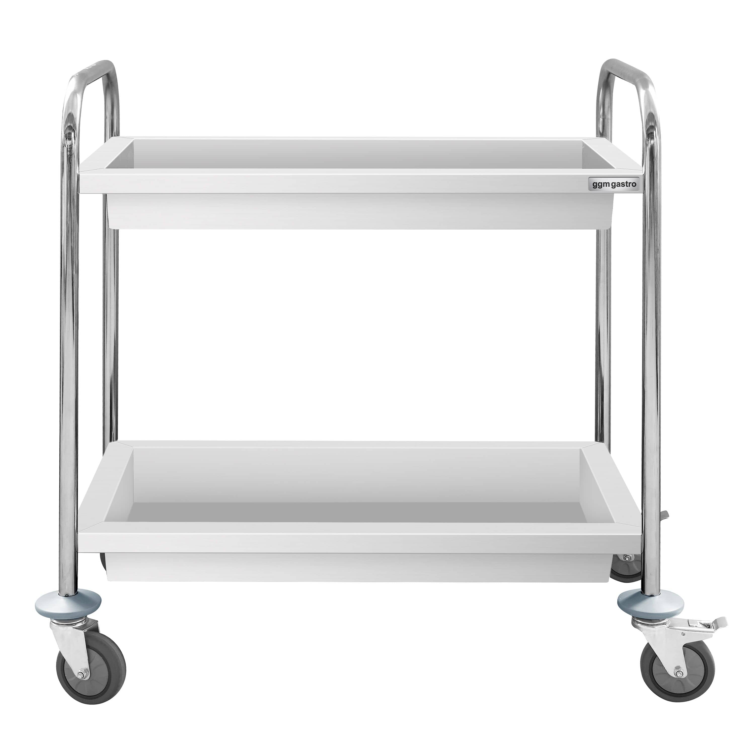 Cărucior servire - 850x450 mm - cu 2 cuve & roți silențioase — 5