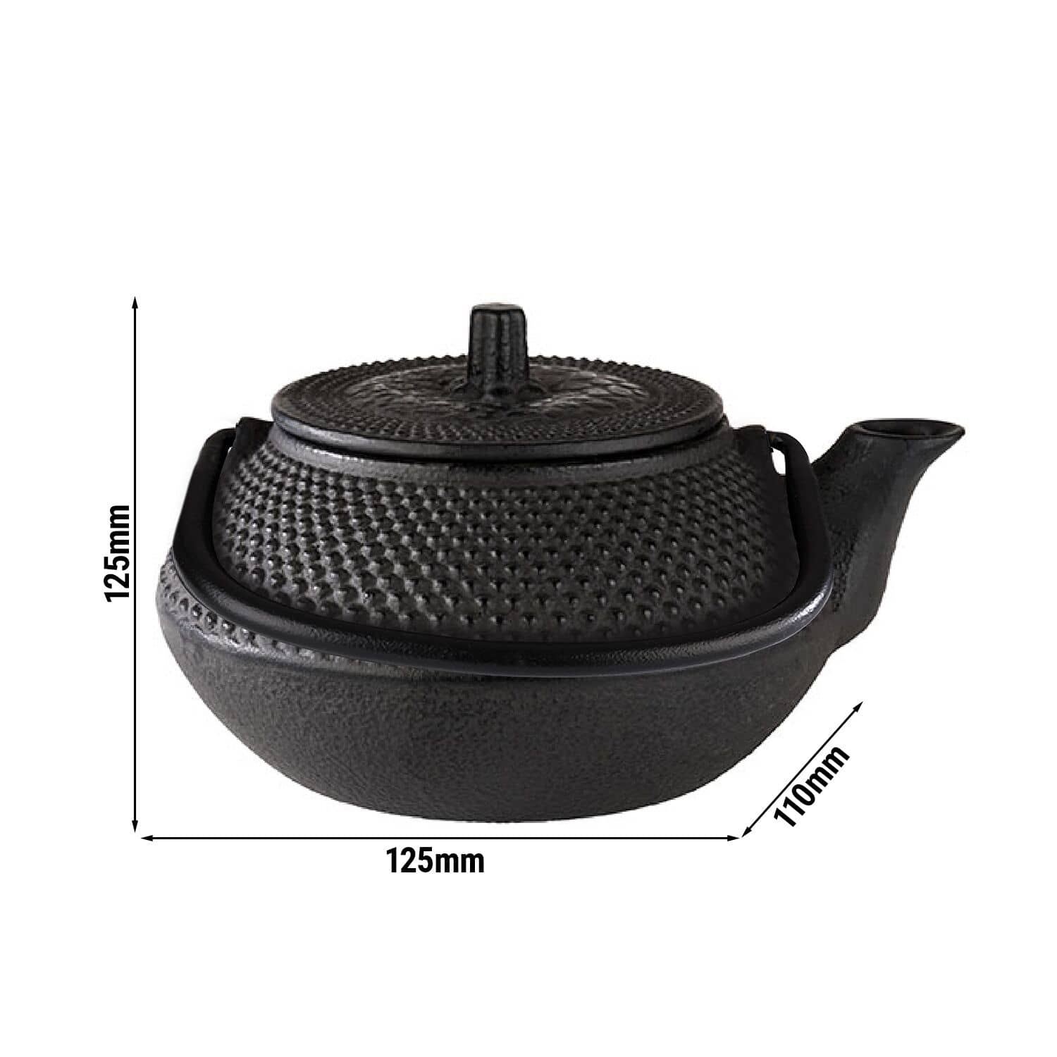 Ceainic - ASIA - 0.3 L - fontă emailată - negru — 3