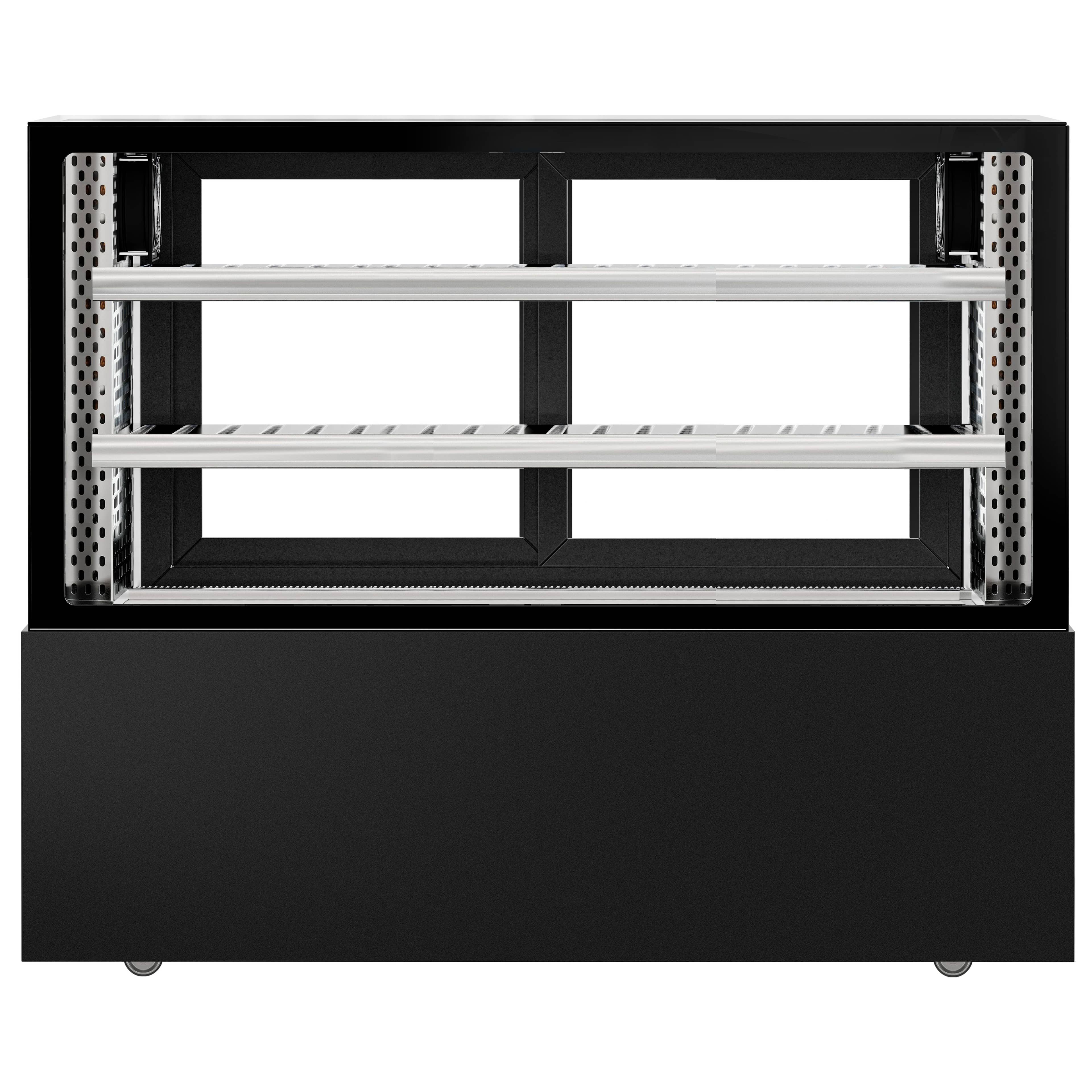 Vitrină rece pentru carne [MADRID] - pentru carne - 525 litri - 1500 mm - geam dublu - geam drept - cu 2 rafturi - iluminare LED - negru mat — 6