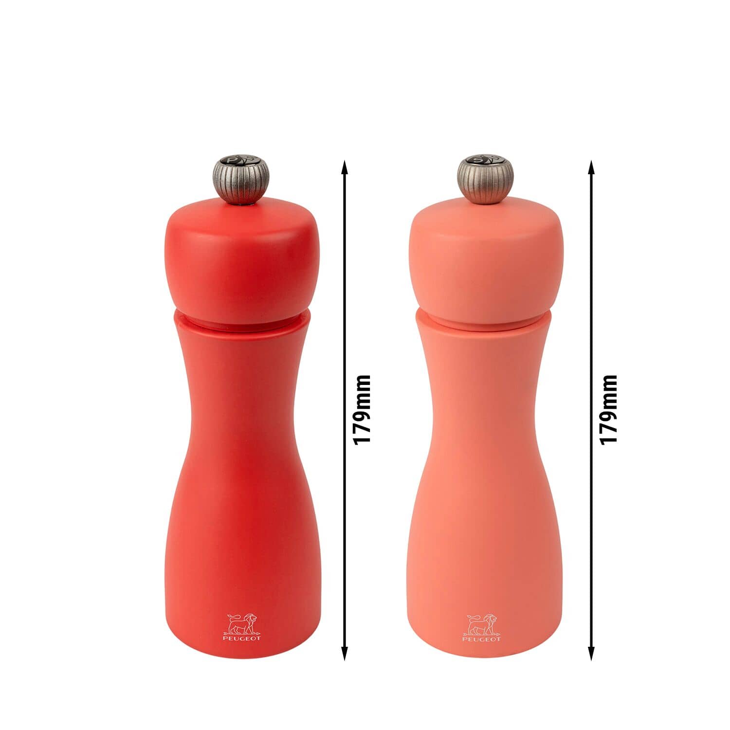 (6 bucăți) PEUGEOT | TAHITI FEUER - Râșniță pentru sare și piper - Lemn - Roșu - Înălțime: 150 mm — 3