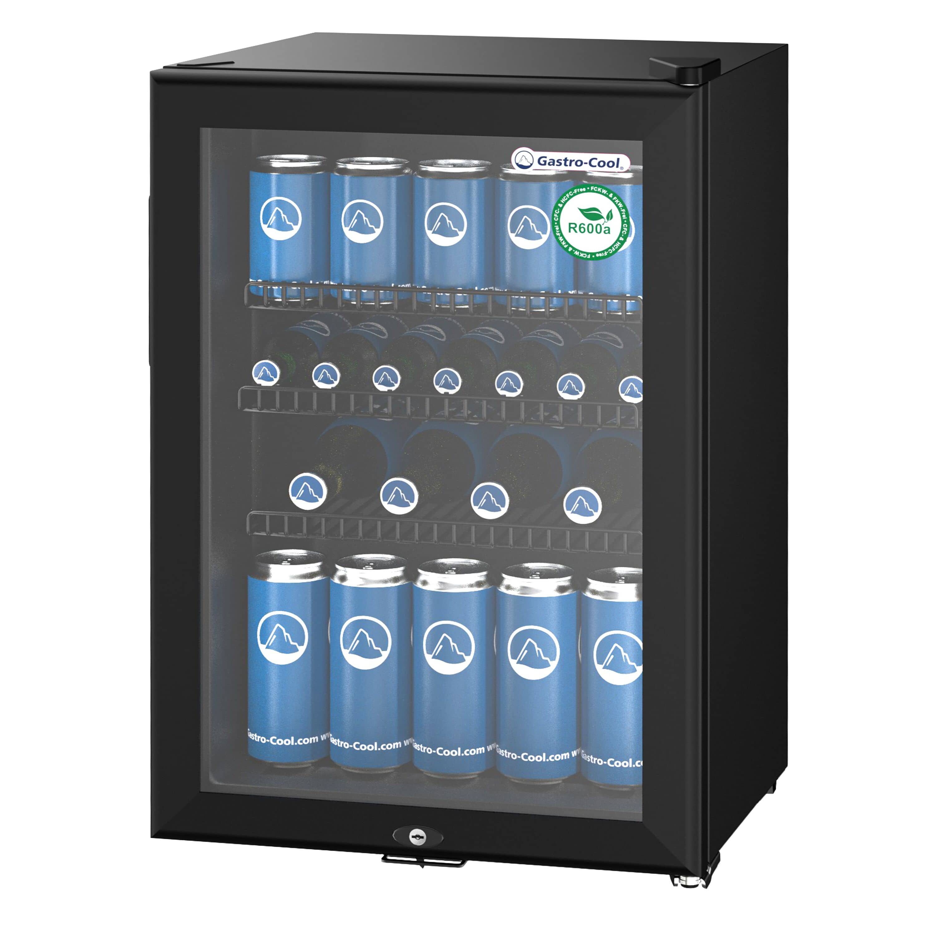 GASTRO-COOL | Frigider mini bar - 430mm - 62 litri - cu 1 ușă din sticlă și iluminare LED - Negru — 4