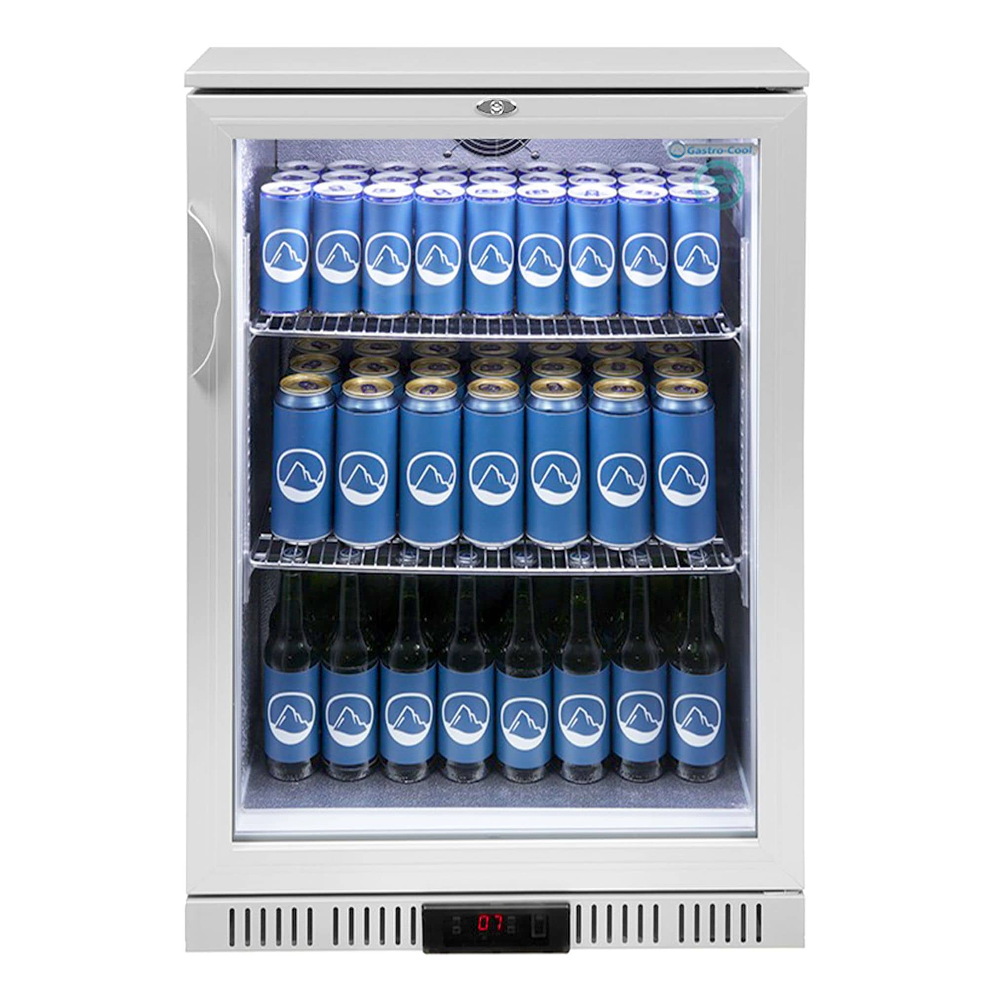 GASTRO-COOL | Frigider bar - 600mm - 128 litri - cu 1 ușă din sticlă - argintiu — 7