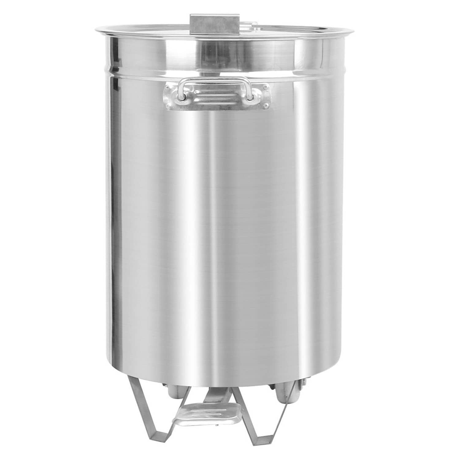 Coș de gunoi - cu pedală - 75,0 litri - 450x450x520 mm - cu roți, mânere, deschidere/închidere soft - oțel inoxidabil — 2