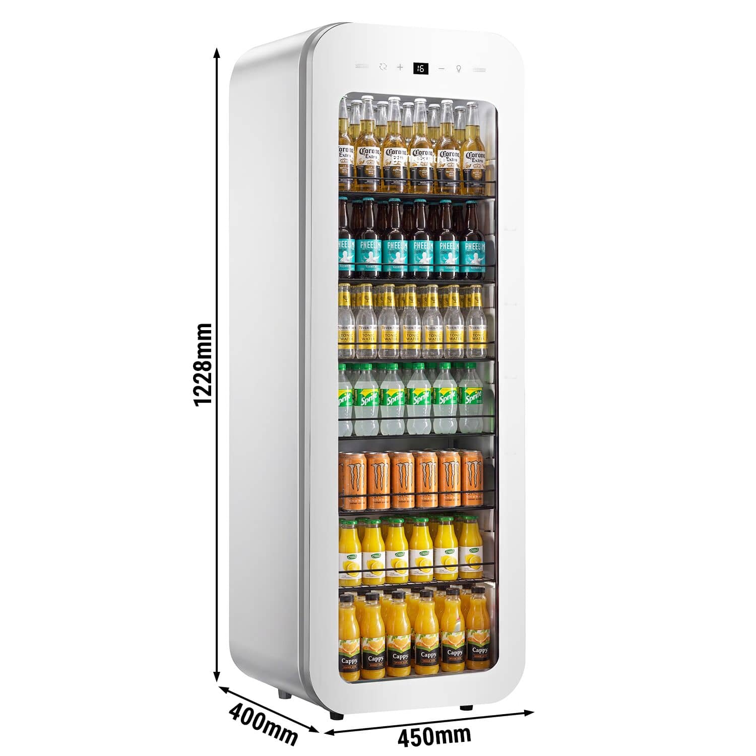 Vitrină frigorifică pentru băuturi – 105 litri – model îngust – cu 1 ușă din sticlă — 3