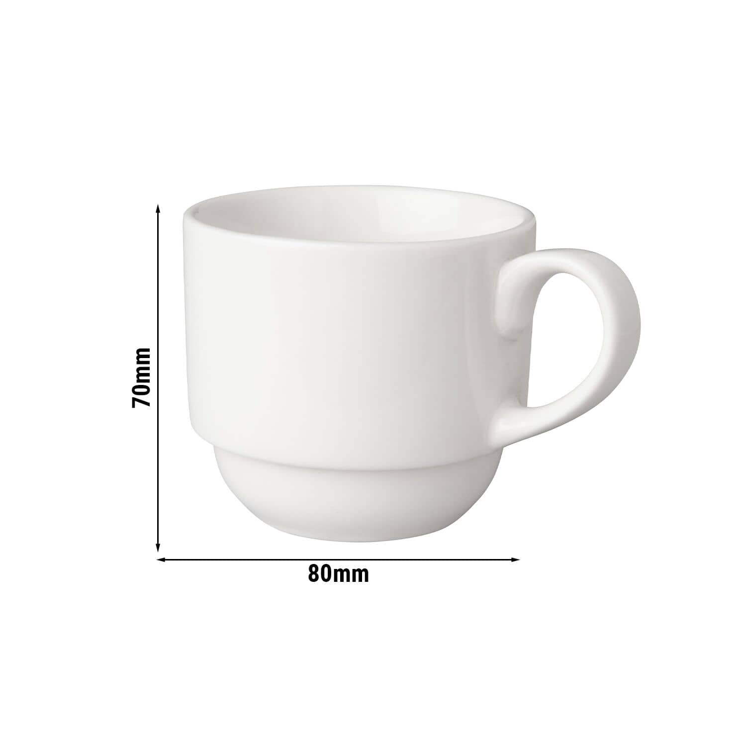 (6 buc) Budgetline Mammoet - Ceașcă pentru cafea și ceai - 200 ml - Alb — 3