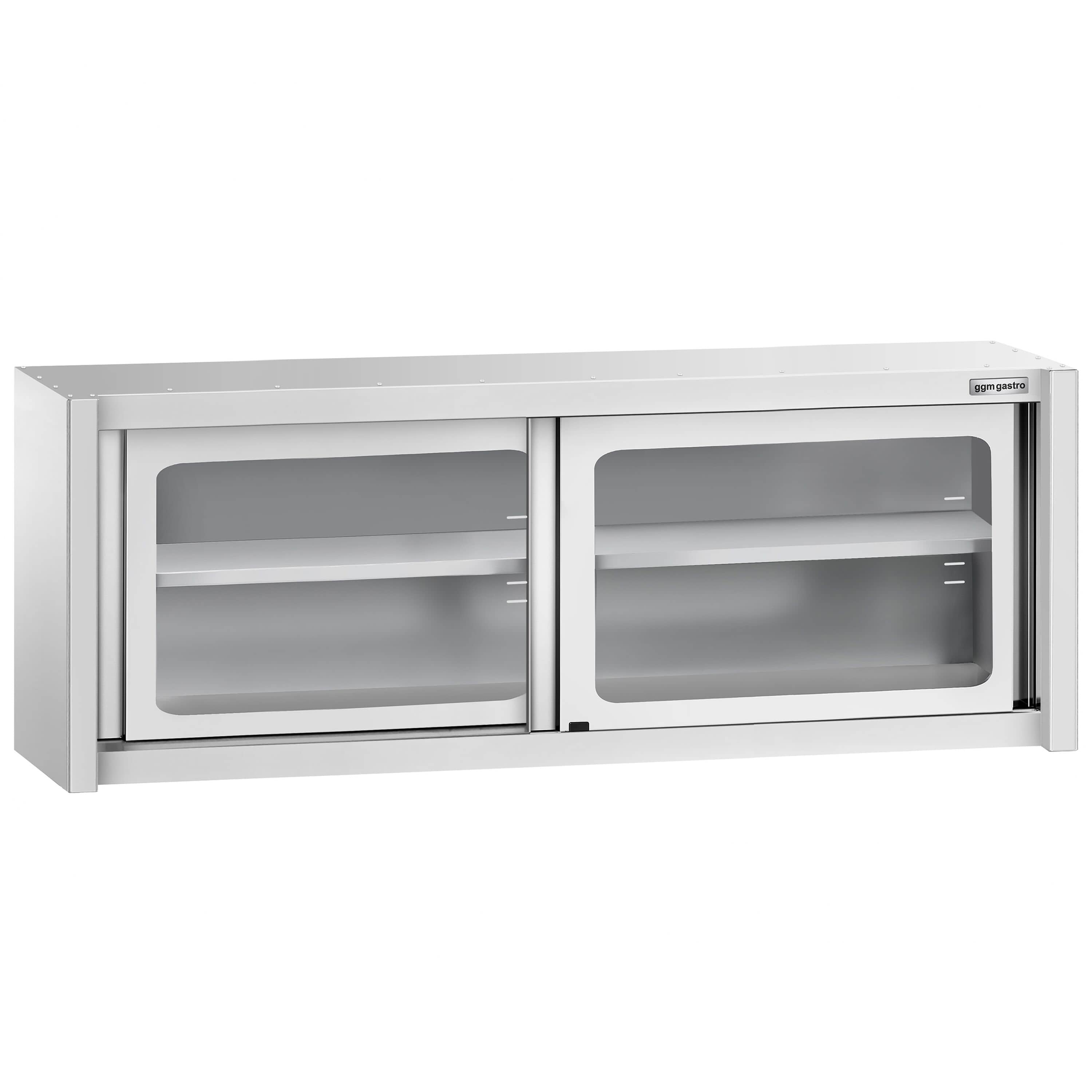 Dulap de perete din oțel inoxidabil - 2000x400 mm - cu uși glisante din sticlă - 650 mm înălțime — 4