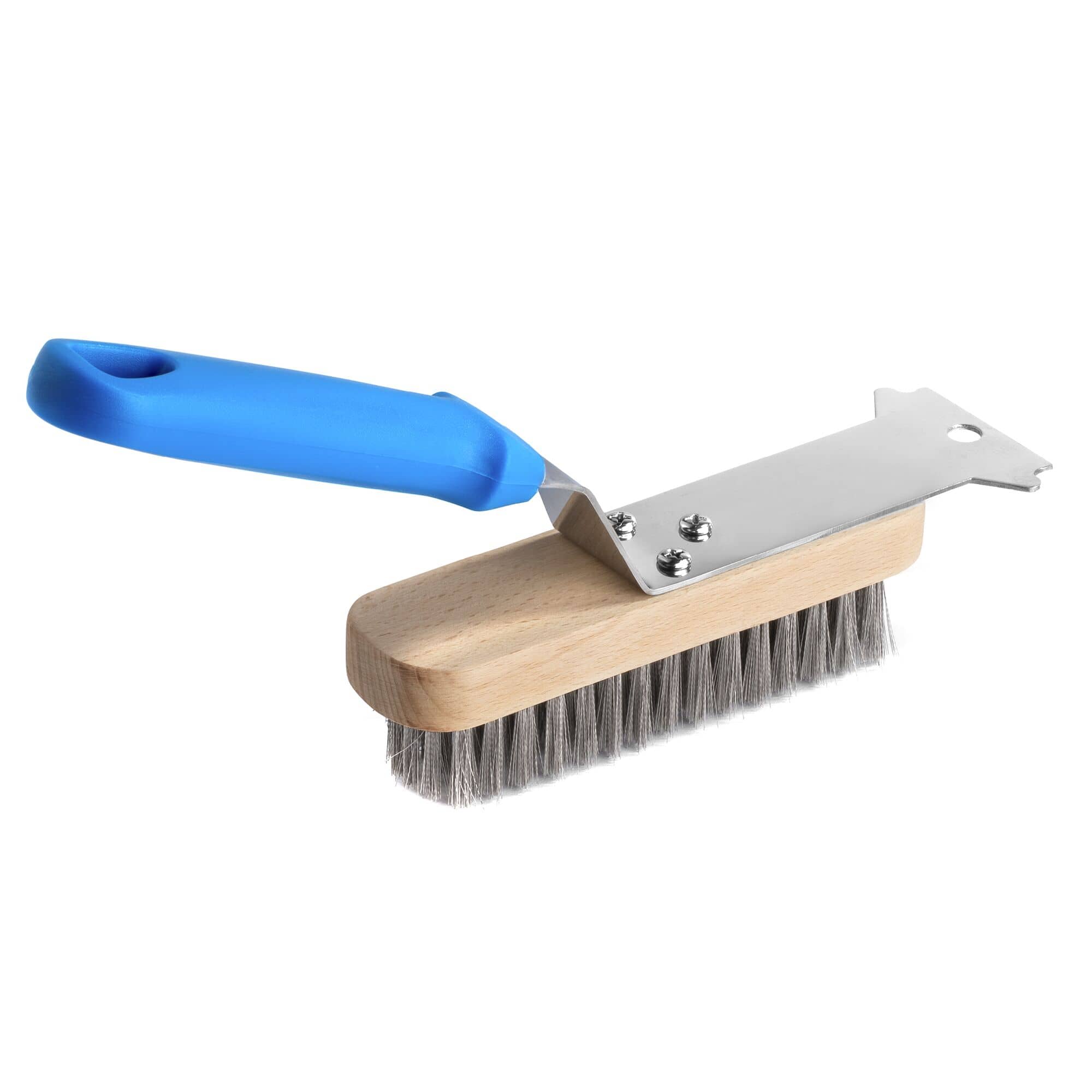 Perie pentru grătar cu peri din oțel inoxidabil și racletă — 6