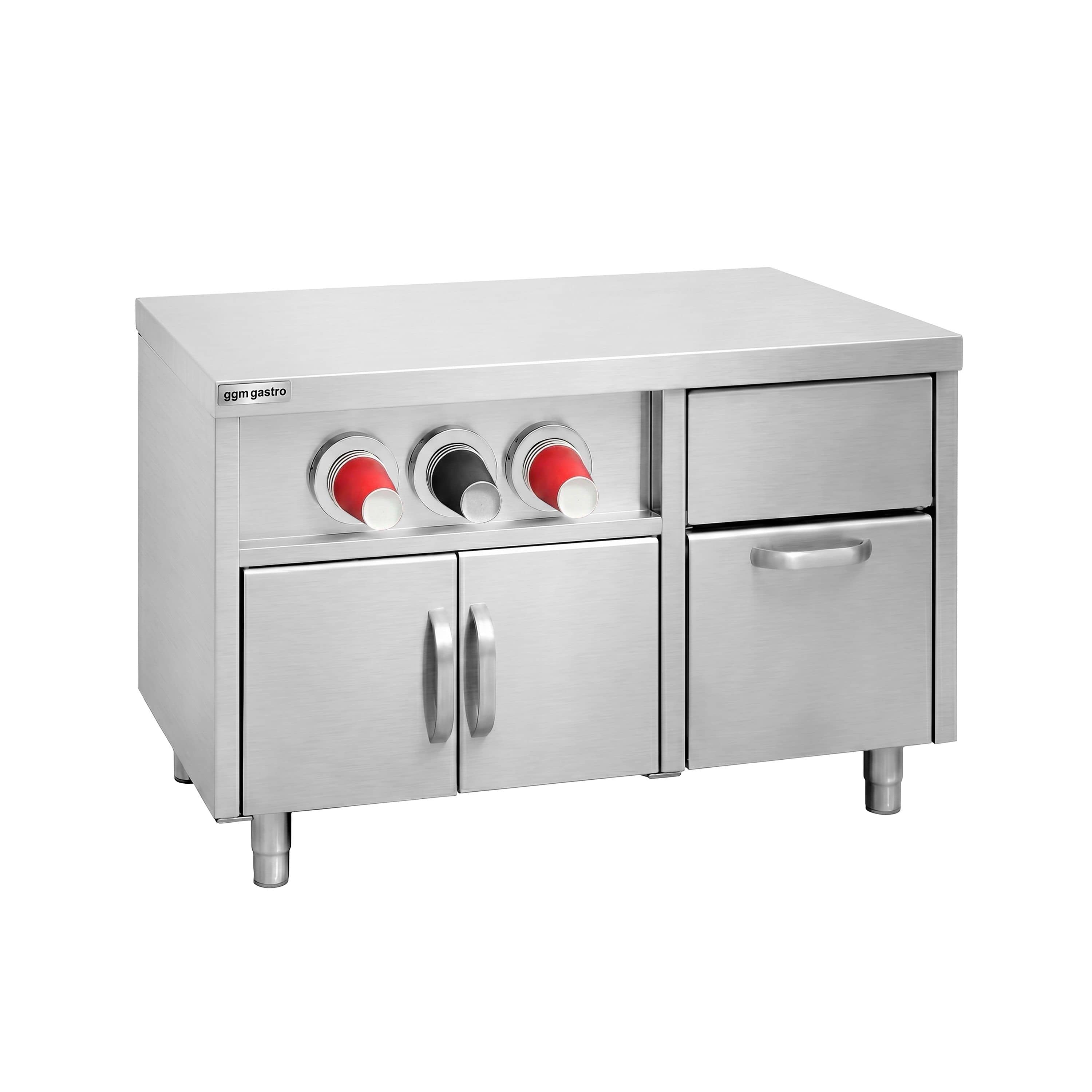 Dulap inferior pentru dozator de băuturi cu suporturi pentru pahare și compartiment pentru cuburi de gheață - 1200 mm — 2