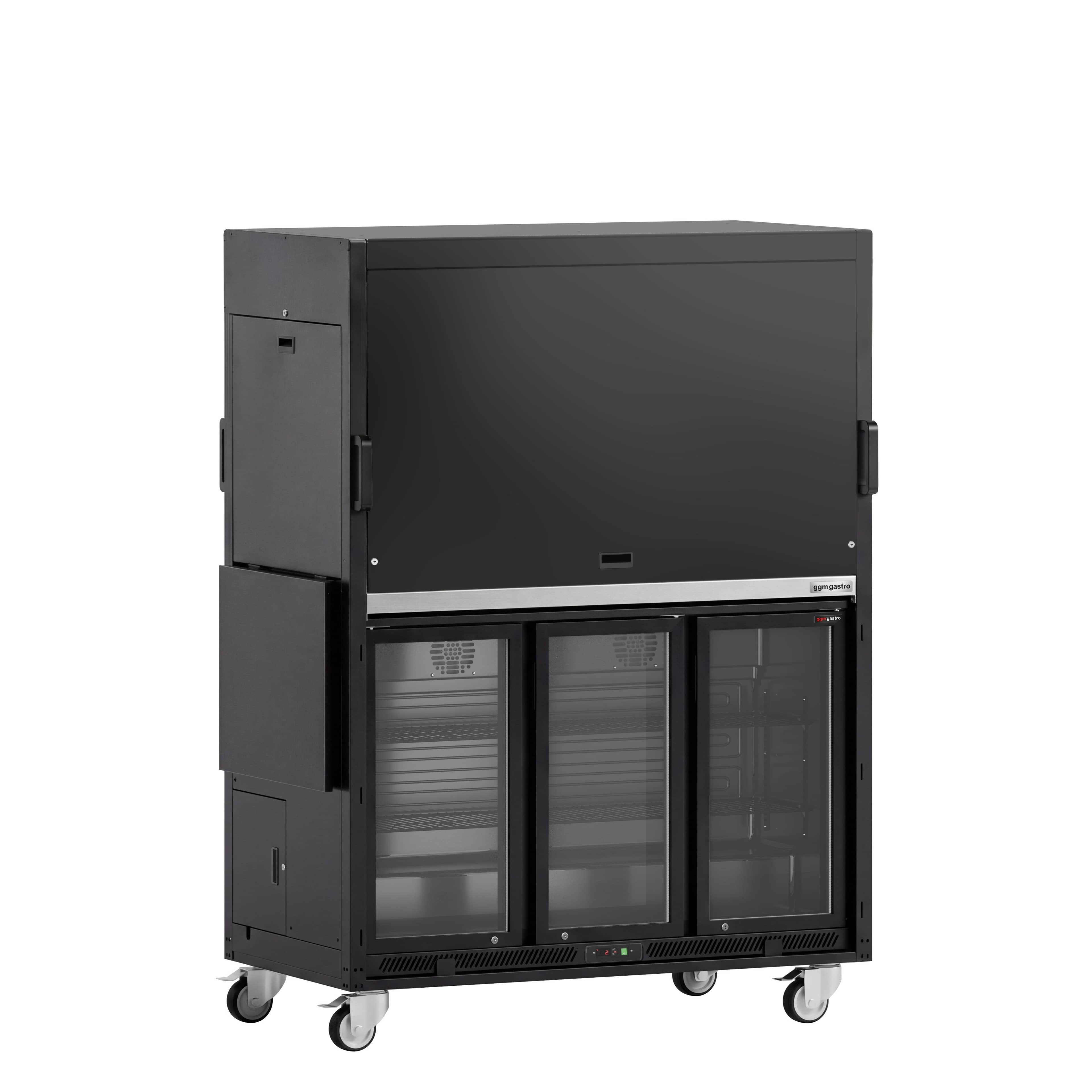 Stație mobilă pentru cocktailuri - cu frigider bar, suprafață de lucru, suport pentru pahare și iluminare LED - pliabilă — 4