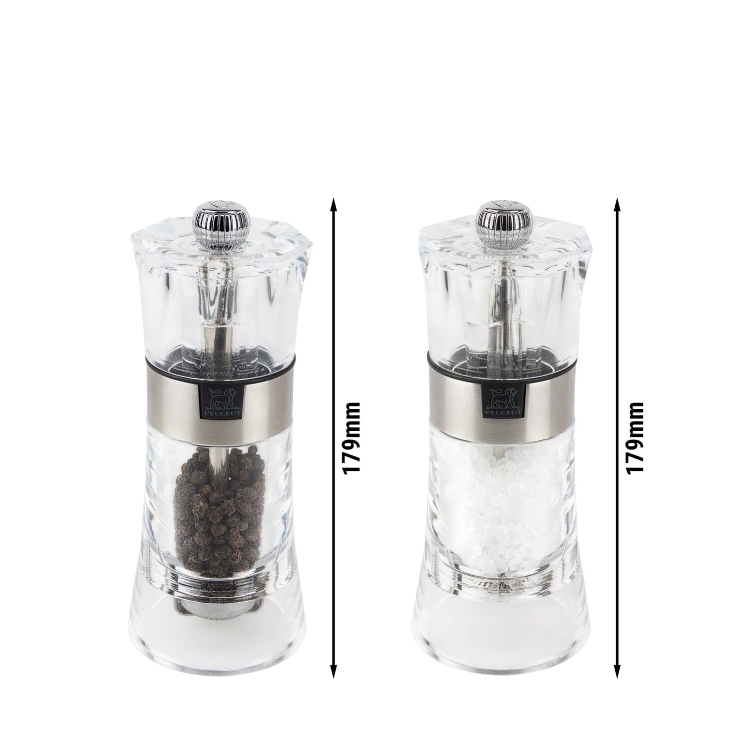 (6 bucăți) PEUGEOT | OSLO - Râșniță pentru sare și piper - Acril - Înălțime: 140 mm — 3