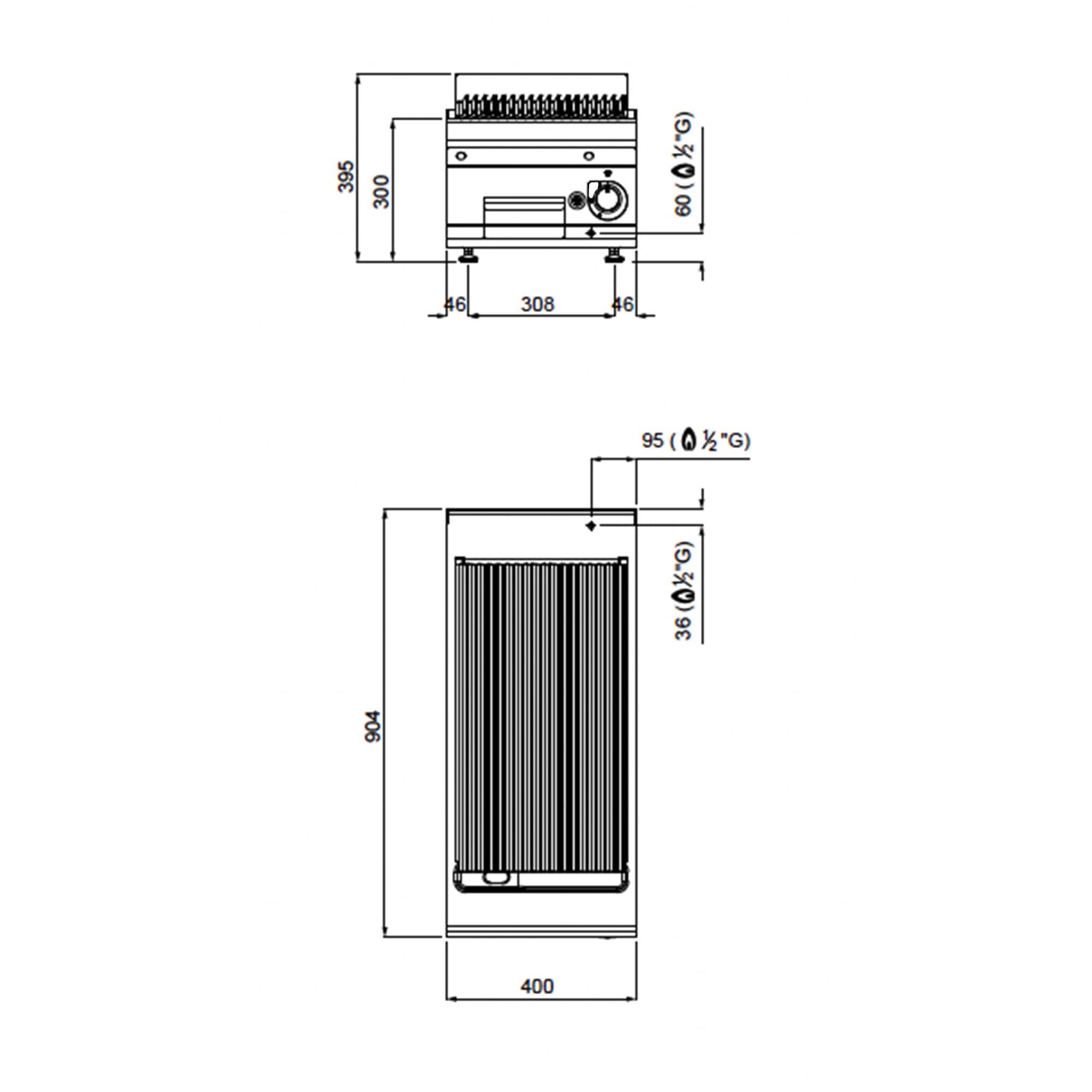 Grătar cu gaz cu piatră vulcanică - 9 kW - Grătar fix — 8
