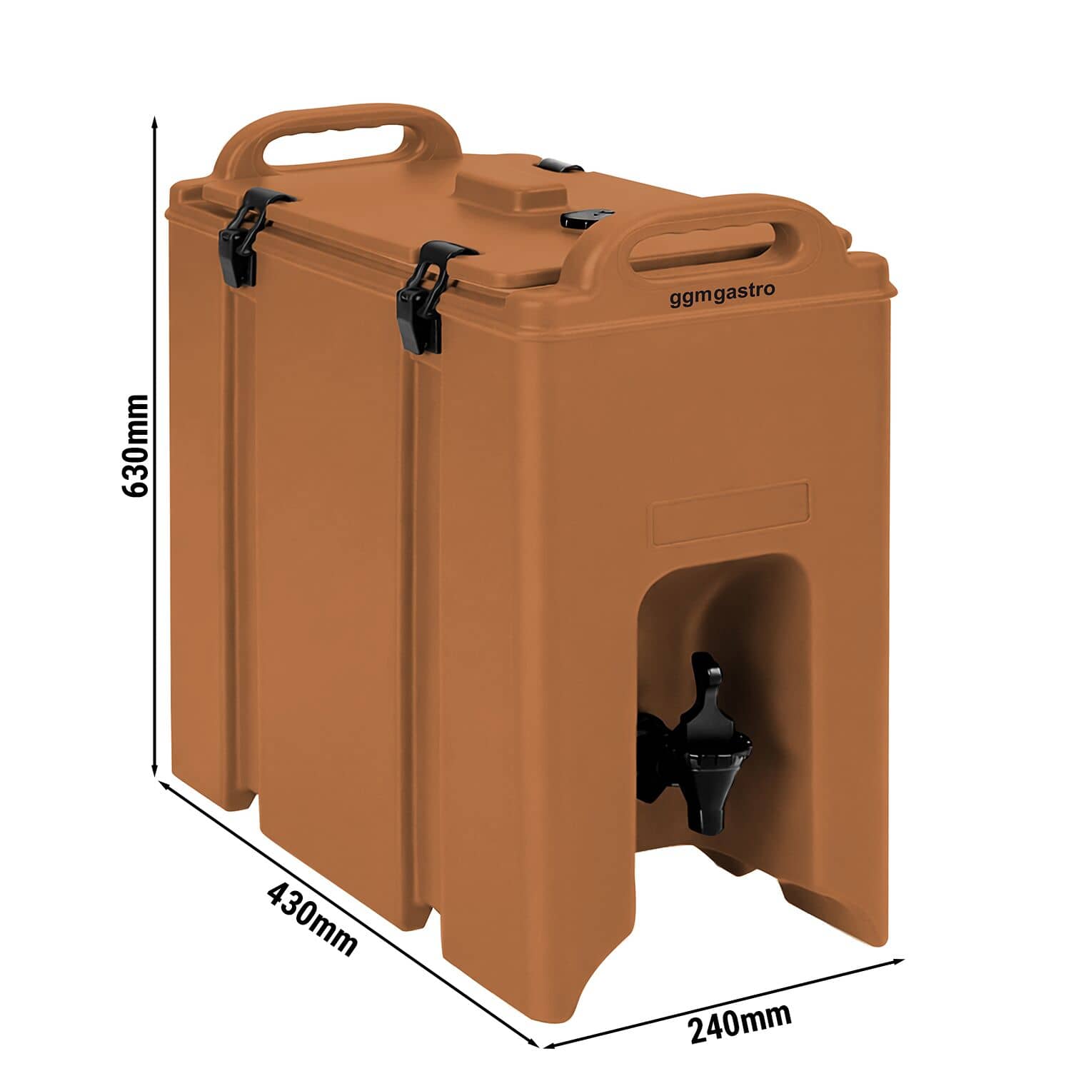 Recipient termoizolant pentru băuturi - 18 litri - cu robinet anti-picurare și mânere de transport - teracotă — 3