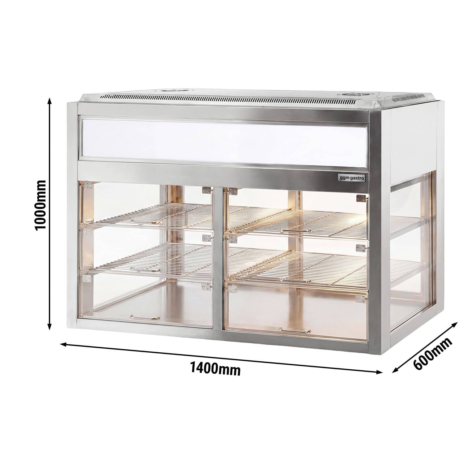 Vitrină frigorifică de masă – Self-service – 350 litri – 1400 mm – cu 2 rafturi — 3