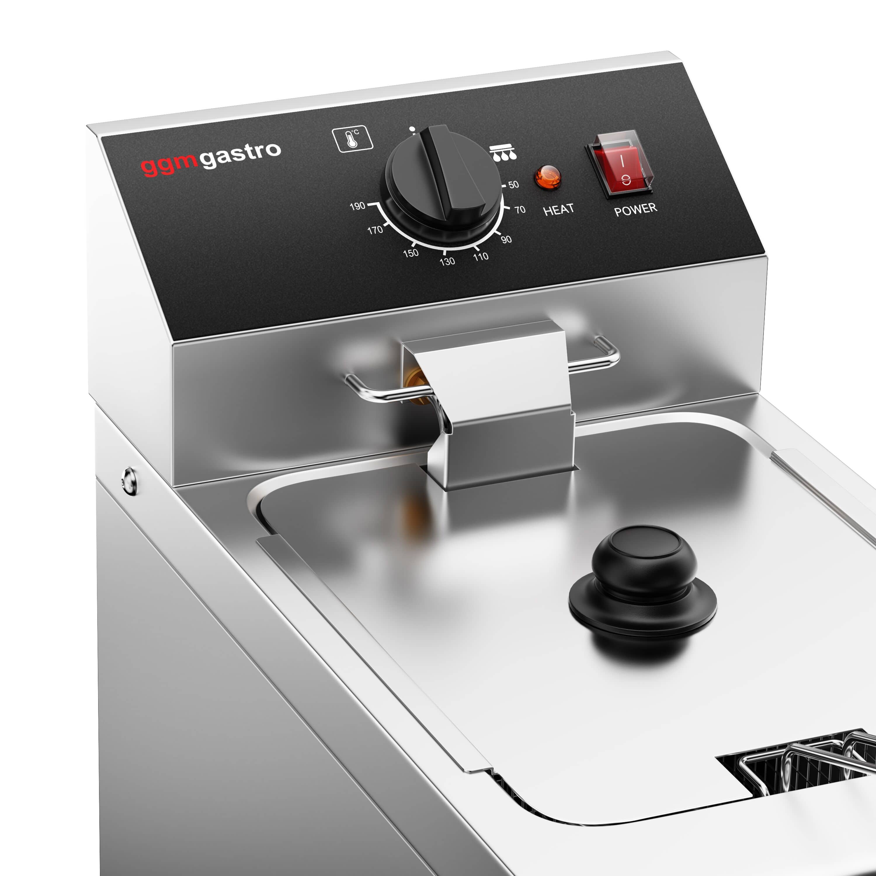 Friteuză electrică - de banc - 8 litri - 3,25 kW - control mecanic - cu robinet de scurgere — 11