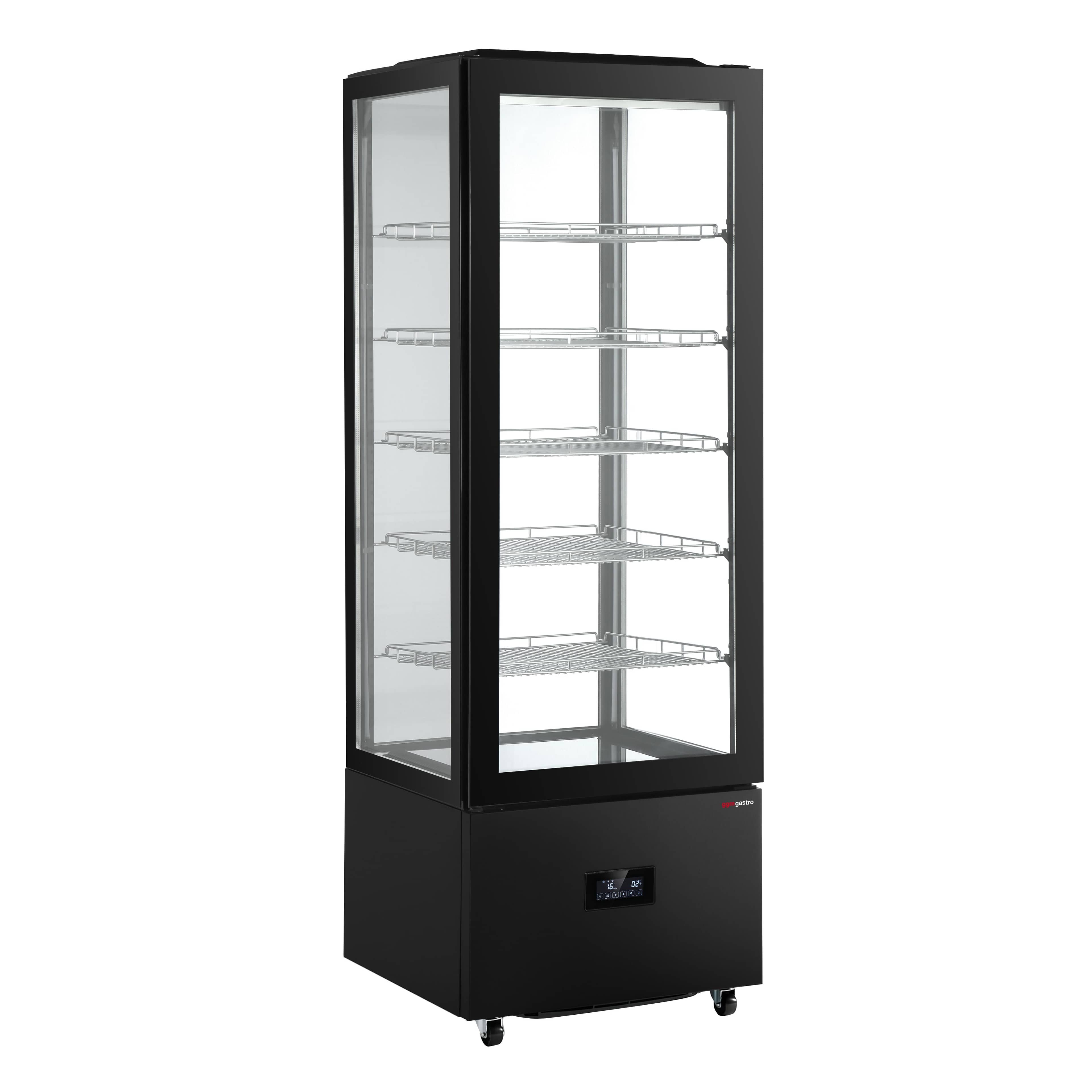 Vitrină panoramică - 402 litri - 590 mm - 1 ușă din sticlă - geam drept - cu 5 rafturi - iluminare LED — 4