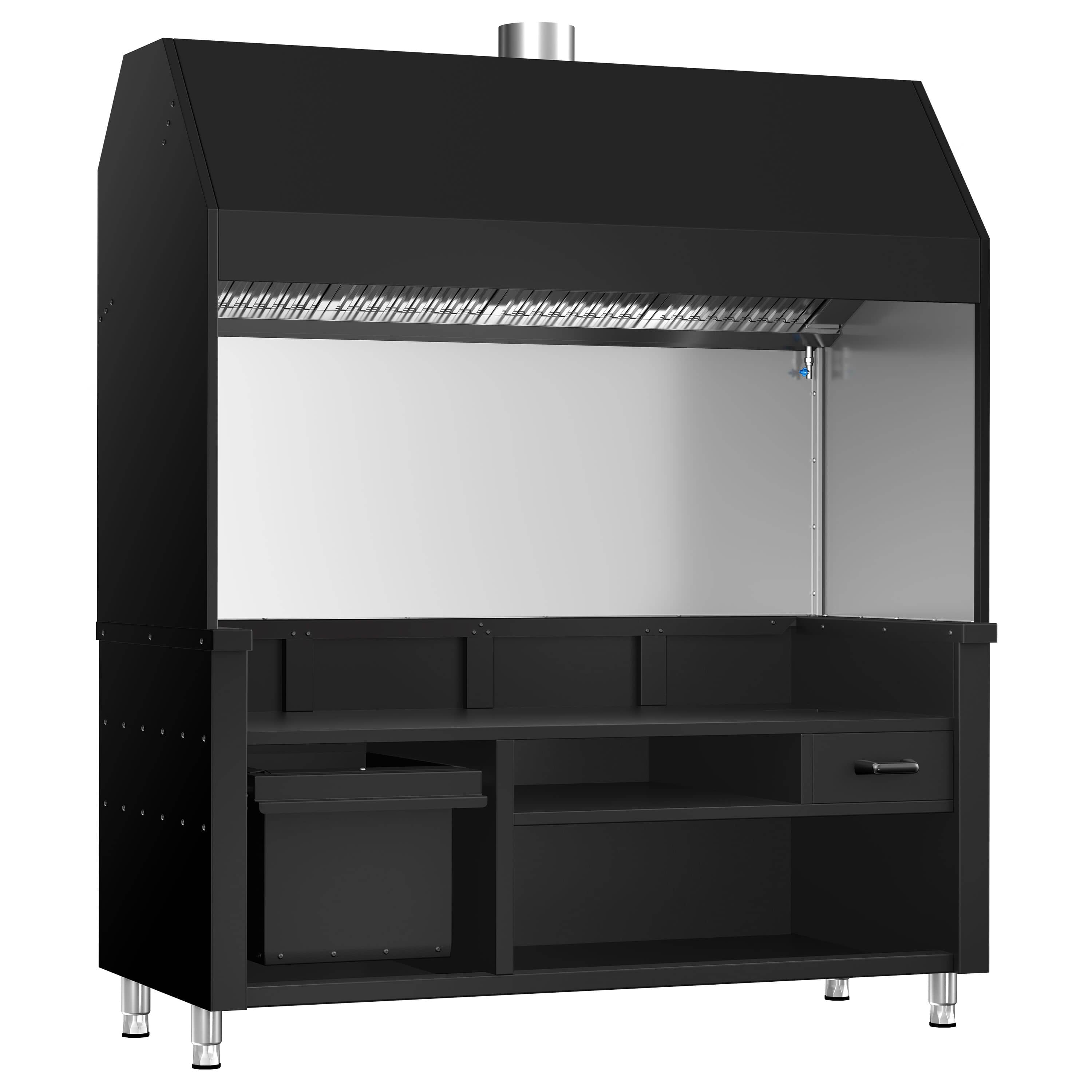 Element neutru pentru grătar cu cărbune/gaz BERLIN - 1760 mm - negru — 2