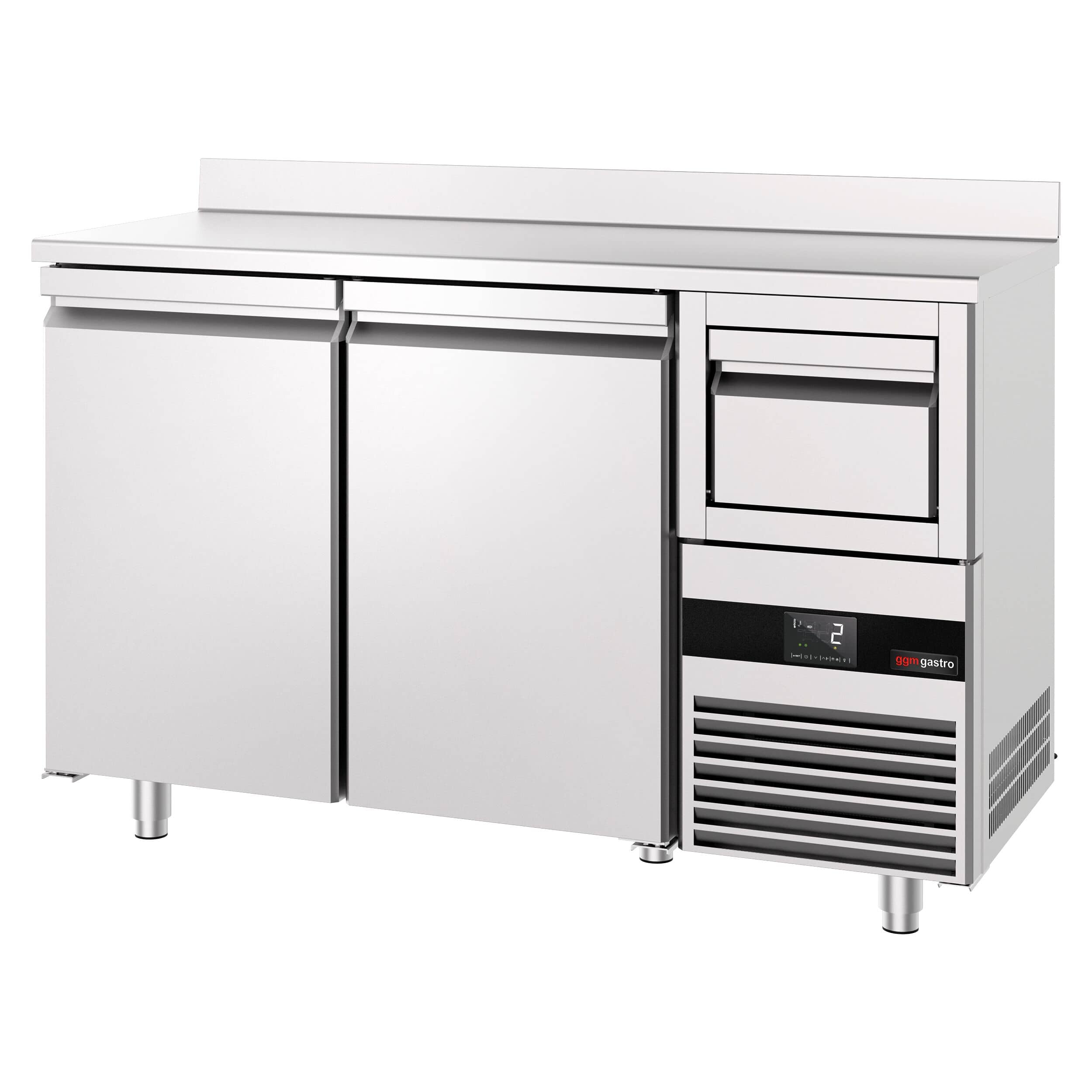 Răcitor Backbar PREMIUM - 1580x600 mm - 365 L - 2 uși pline, bordură spate 40 mm & sertar pentru zaț de cafea (knock box) — 8