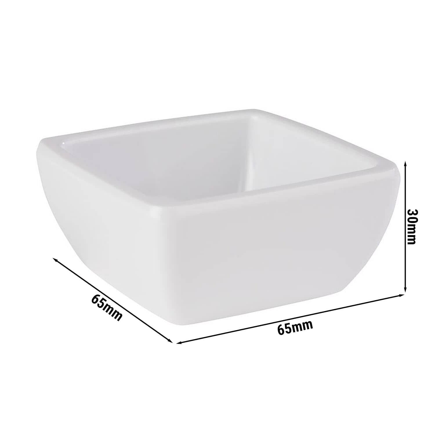 (6 buc) Bol pentru sos - FRIENDLY - Plastic PET reciclat - 50 ml - 65x65 mm - Alb — 3