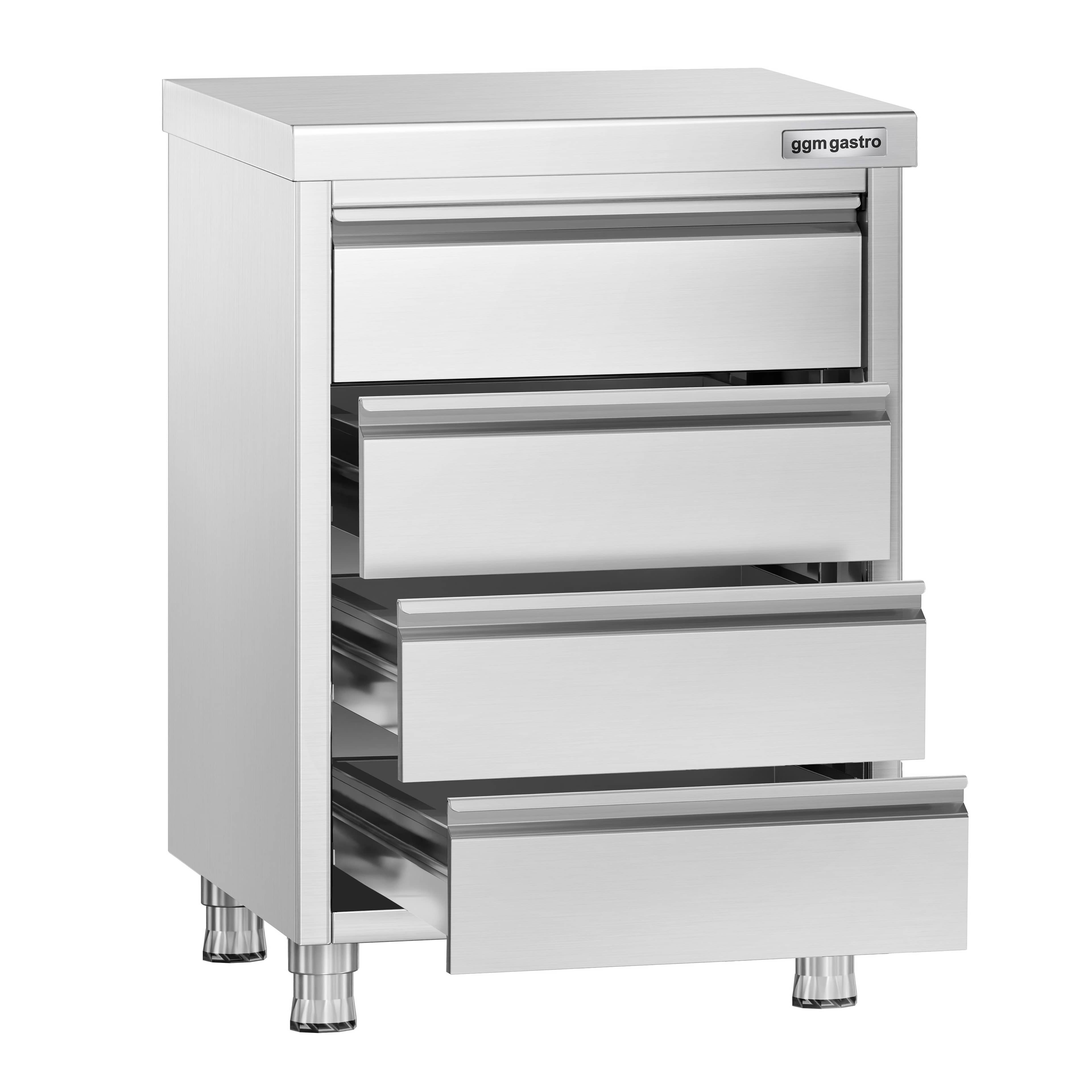 Masă tip dulap PREMIUM - oțel inoxidabil - cu 4 sertare - 500x600 mm — 4