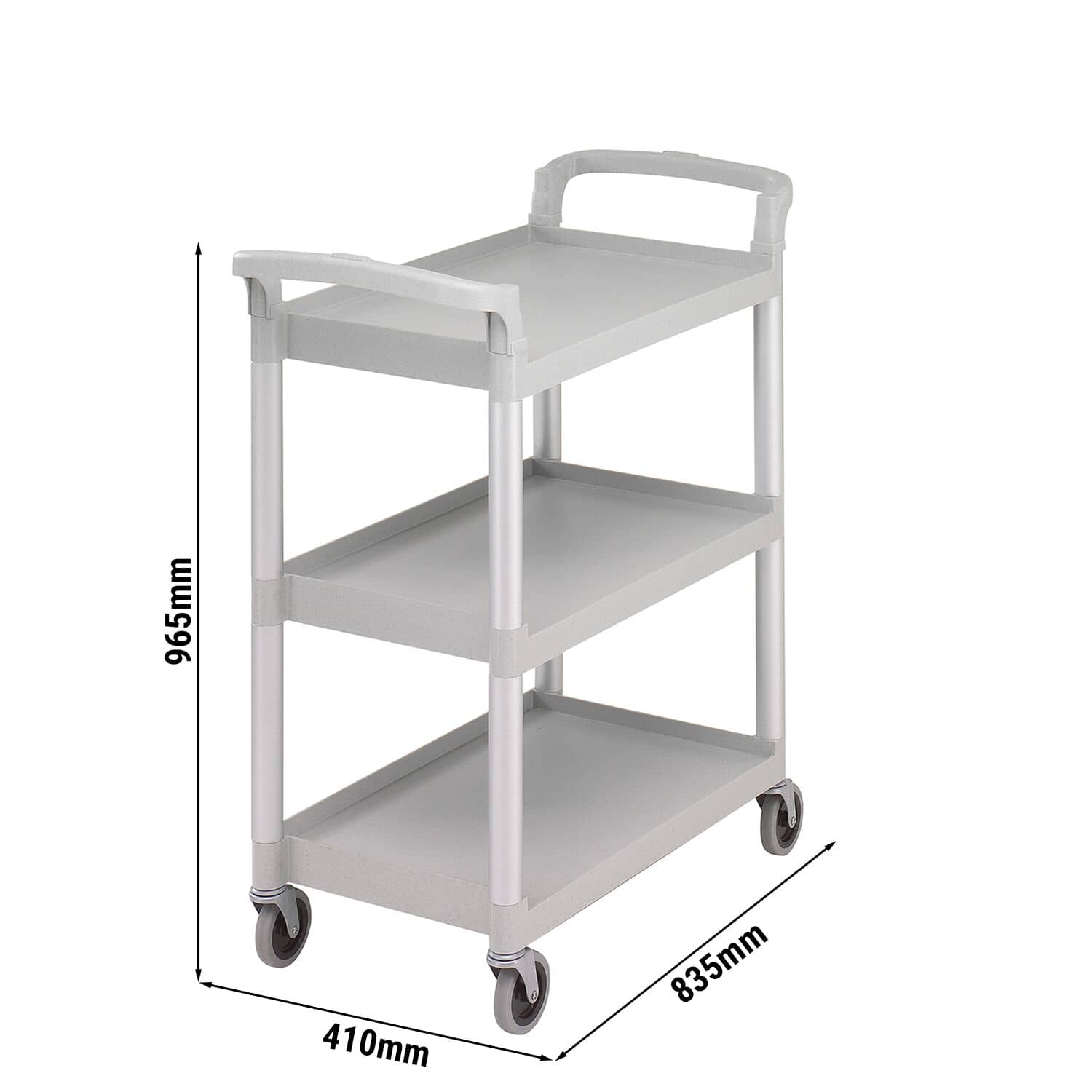 CAMBRO | Cărucior de servire din polipropilenă - 965x410mm - cu 3 rafturi - gri speckled — 3