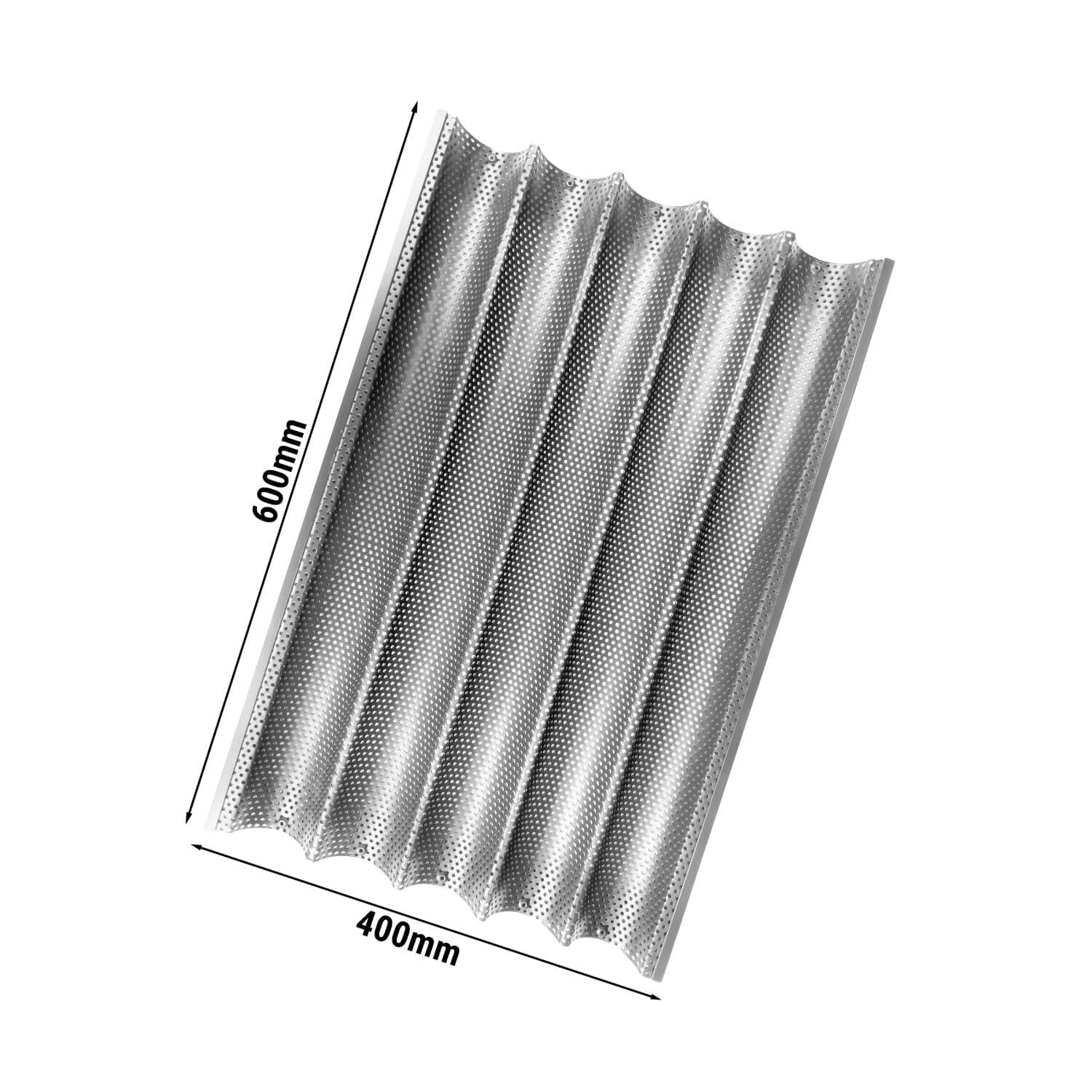 Tavă pentru baghete - Aluminiu - EN 600x400 - antiaderent - cu 5 mulde — 3