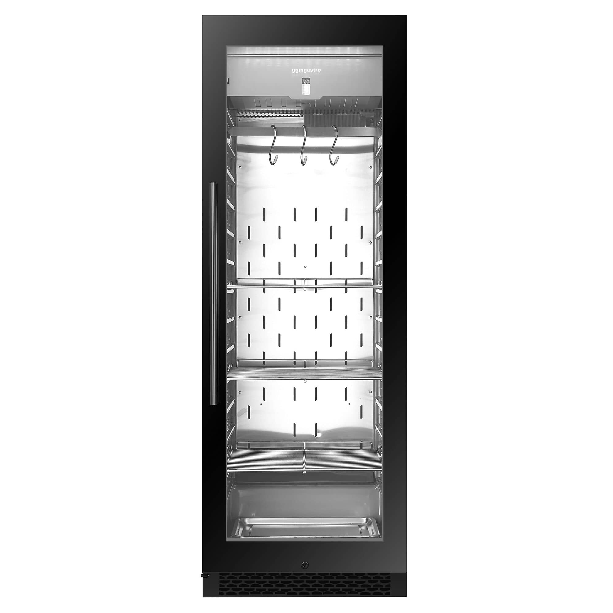 Dulap pentru maturarea cărnii prin uscare - 595 mm - 352 litri - 1 ușă din sticlă fără ramă - Negru — 5