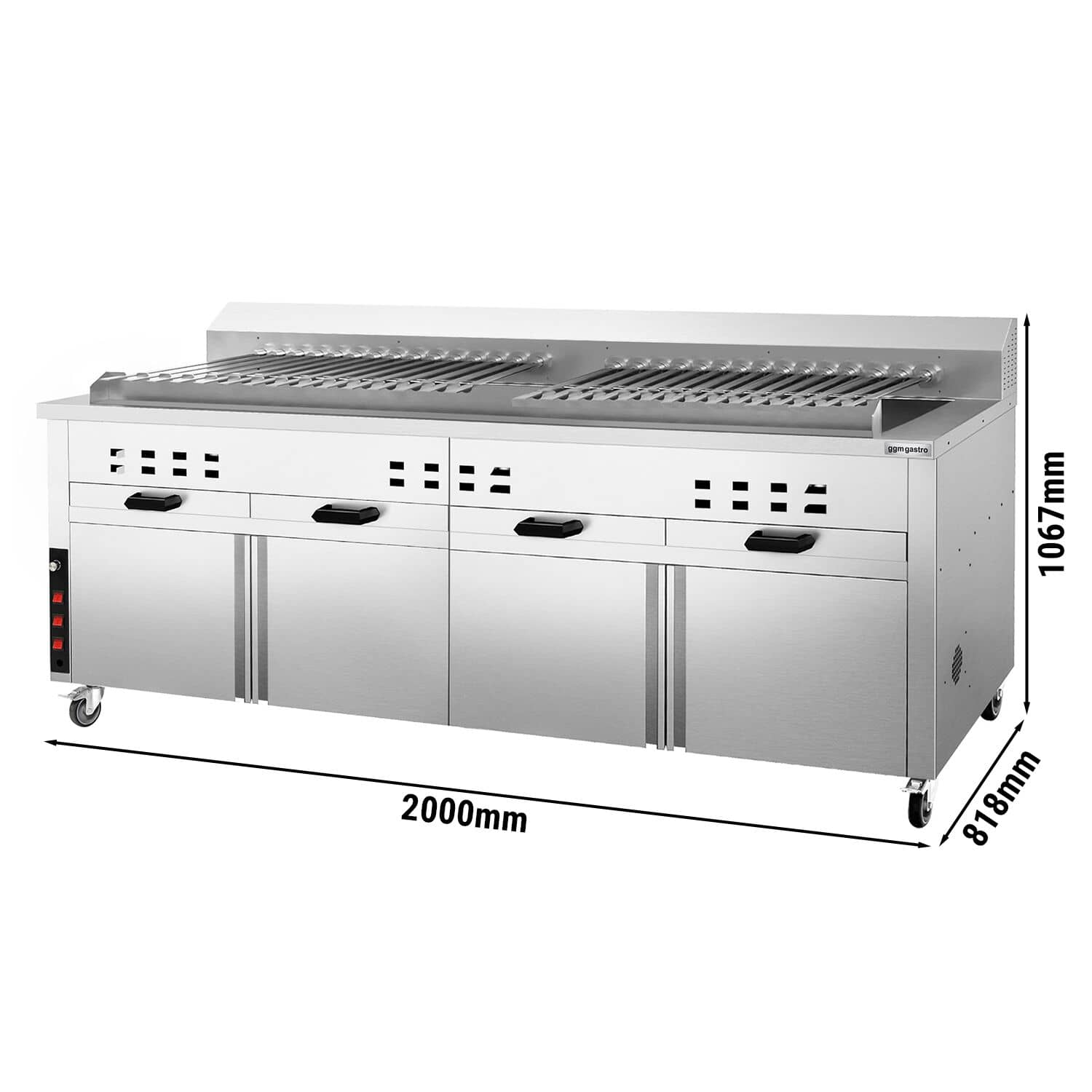 Grătar cu cărbuni – pentru Adana și Shish Kebab – pentru 30 de frigărui cu rotație automată — 3