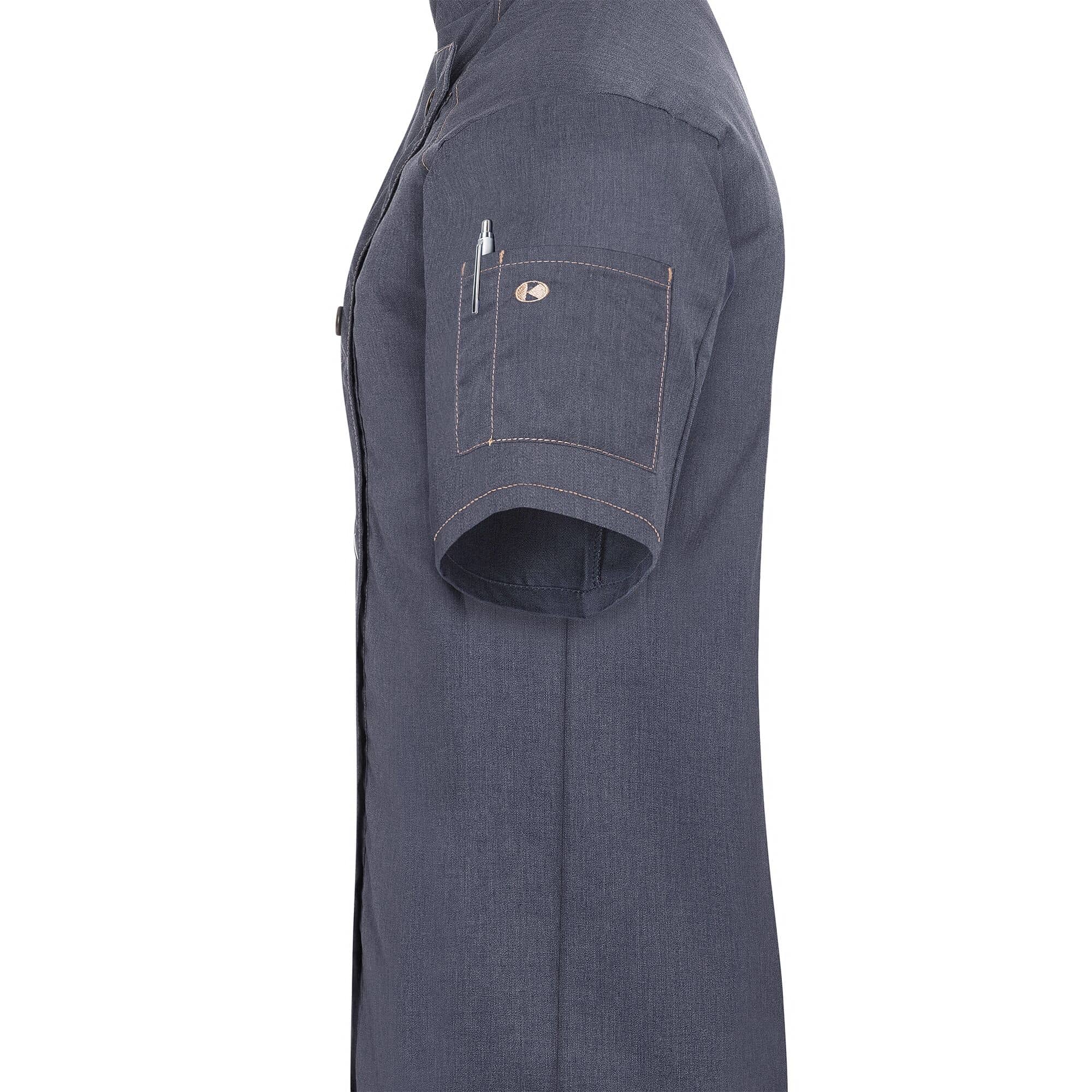 KARLOWSKY | Mânecă scurtă Doamnelor Gătit jacheta de gătit Jeans Style - Vintage negru - Dimensiune: 34 — 6