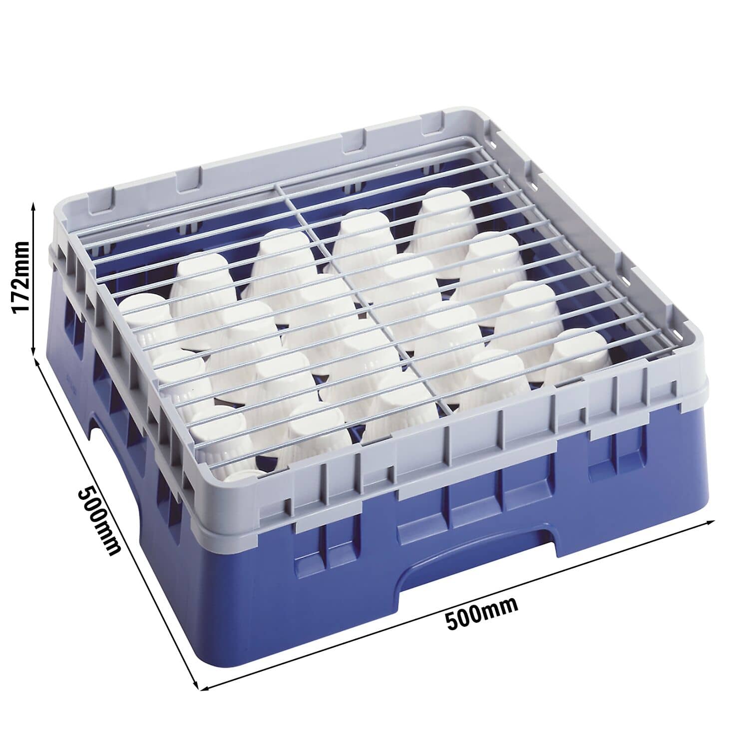 (6 bucăți) CAMBRO | CAMRACK® - Grilă de acoperire pentru coșul de bază - 500x500mm - Gri — 3