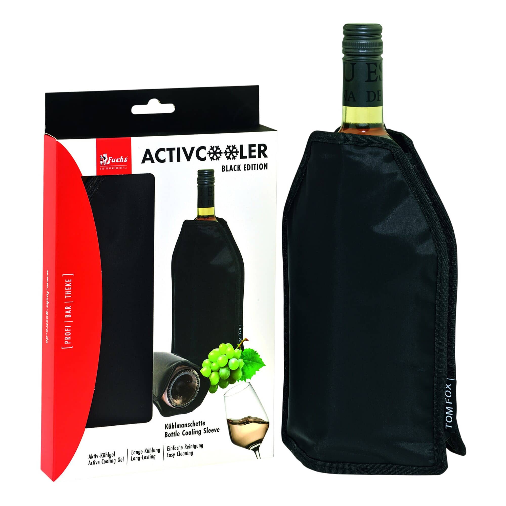 (6 bucăți) FUCHS | Manșon flexibil pentru sticle de vin și șampanie - Negru — 5
