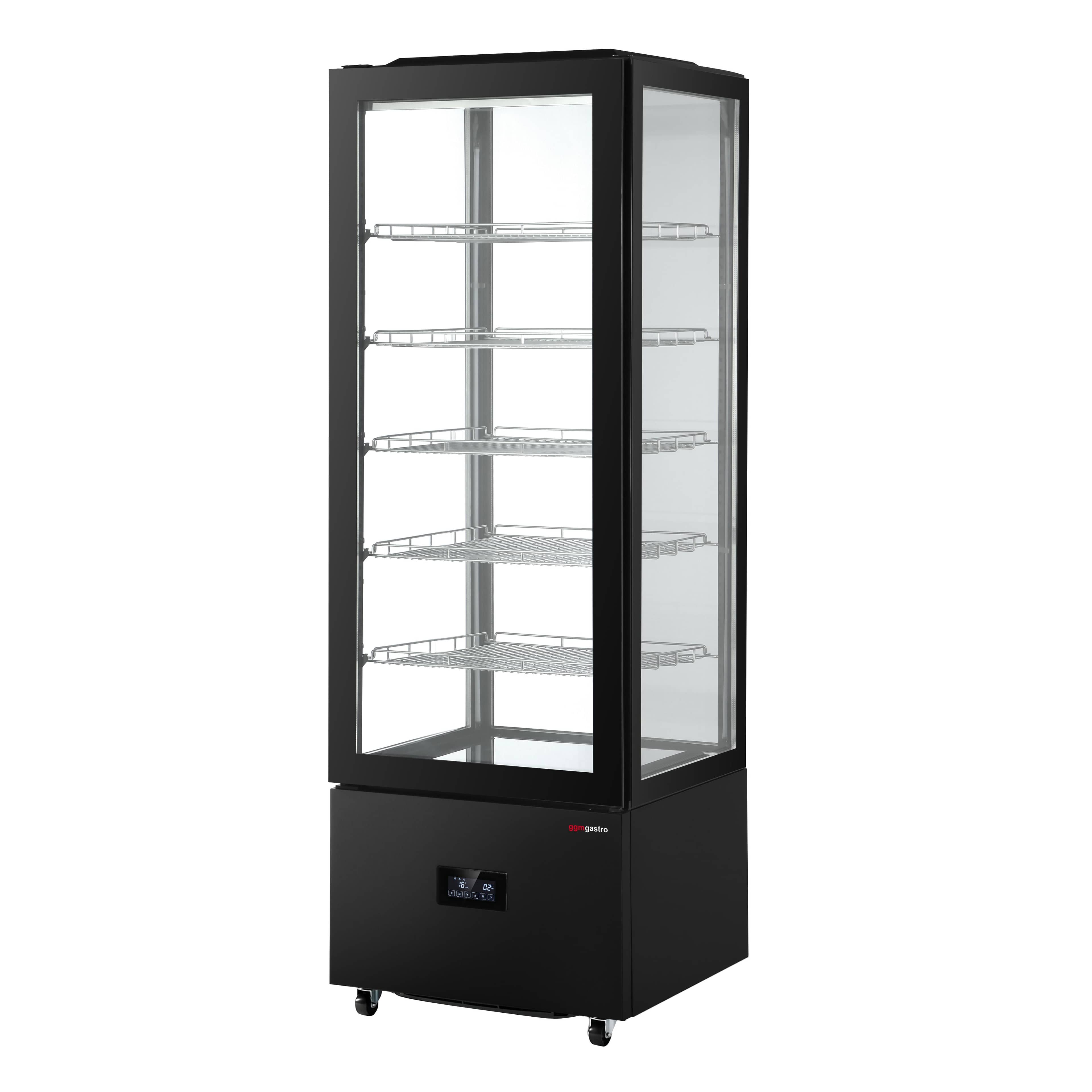 Vitrină panoramică - 402 litri - 590 mm - 1 ușă din sticlă - geam drept - cu 5 rafturi - iluminare LED — 6
